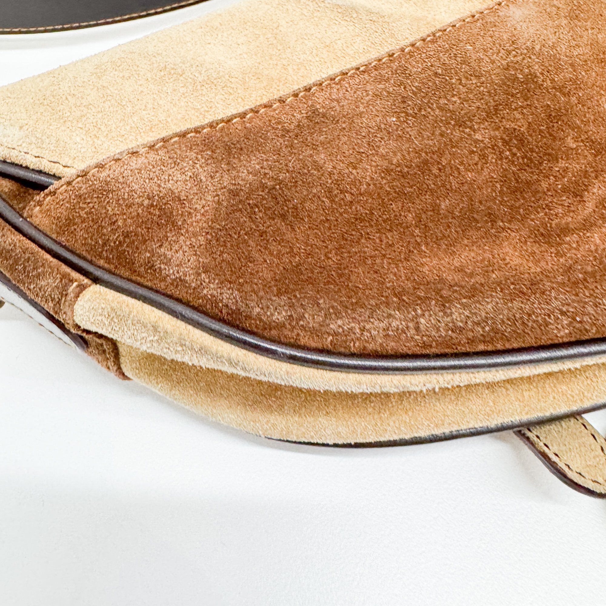 Saddle Brown Leather/Suede/Pony Hair Shoulder Bag