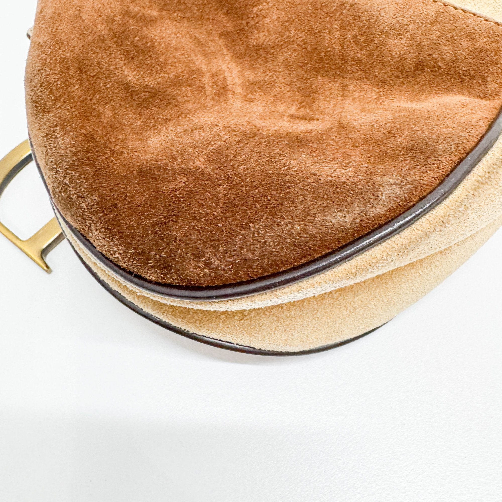 Saddle Brown Leather/Suede/Pony Hair Shoulder Bag