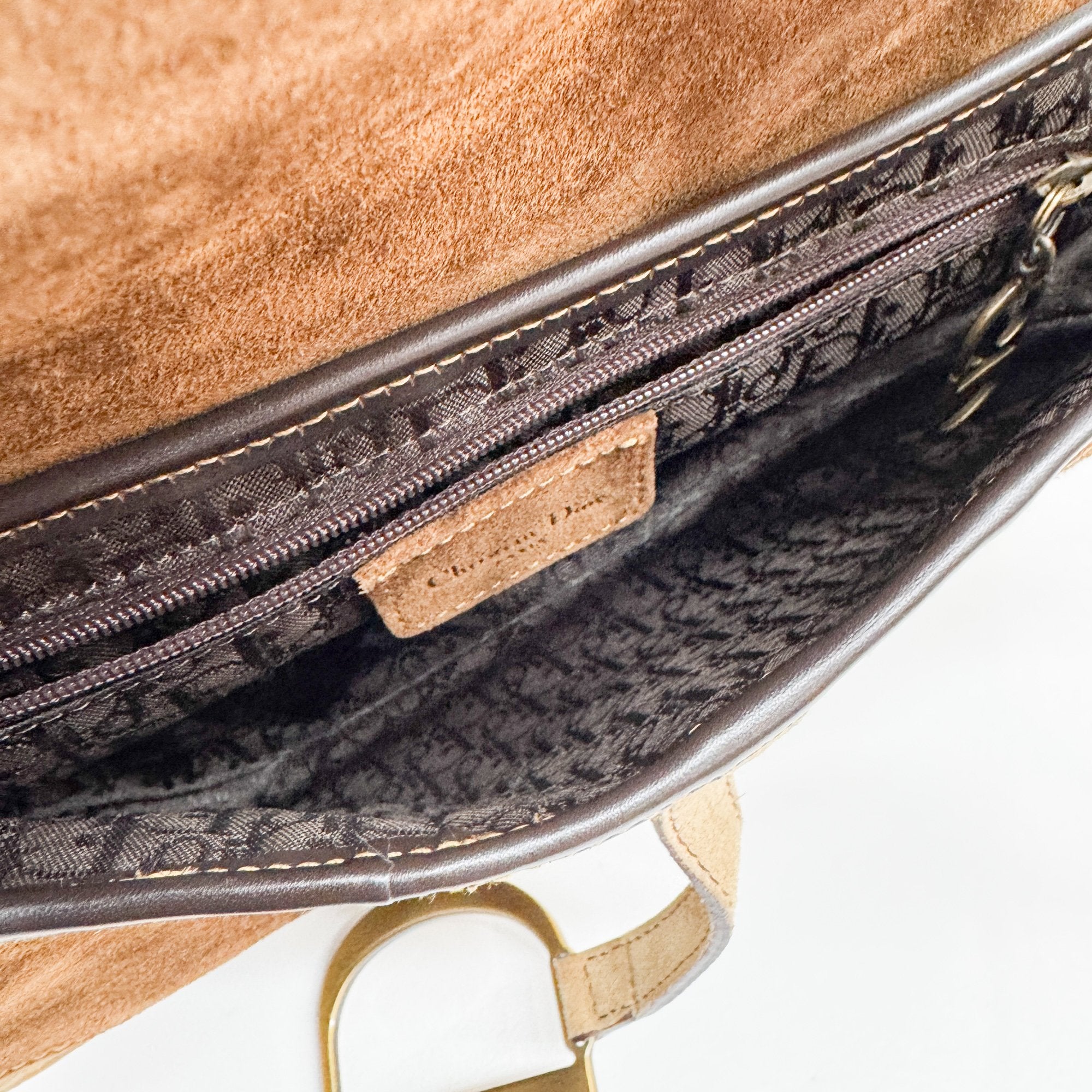 Saddle Brown Leather/Suede/Pony Hair Shoulder Bag