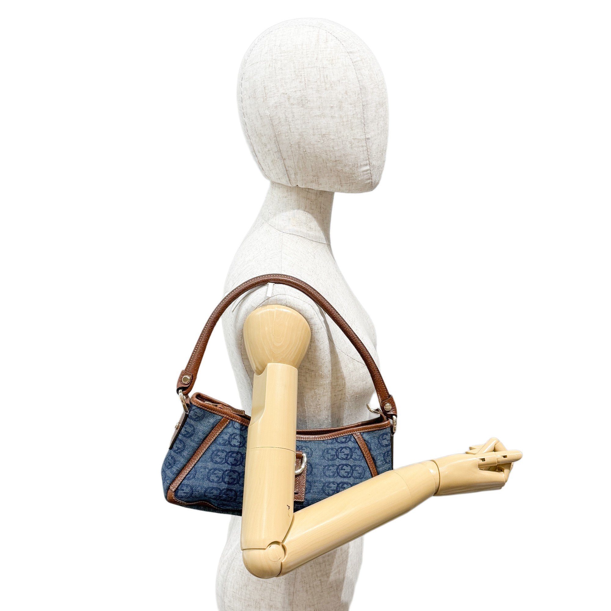 Abbey Blue GG Canvas Shoulder Bag