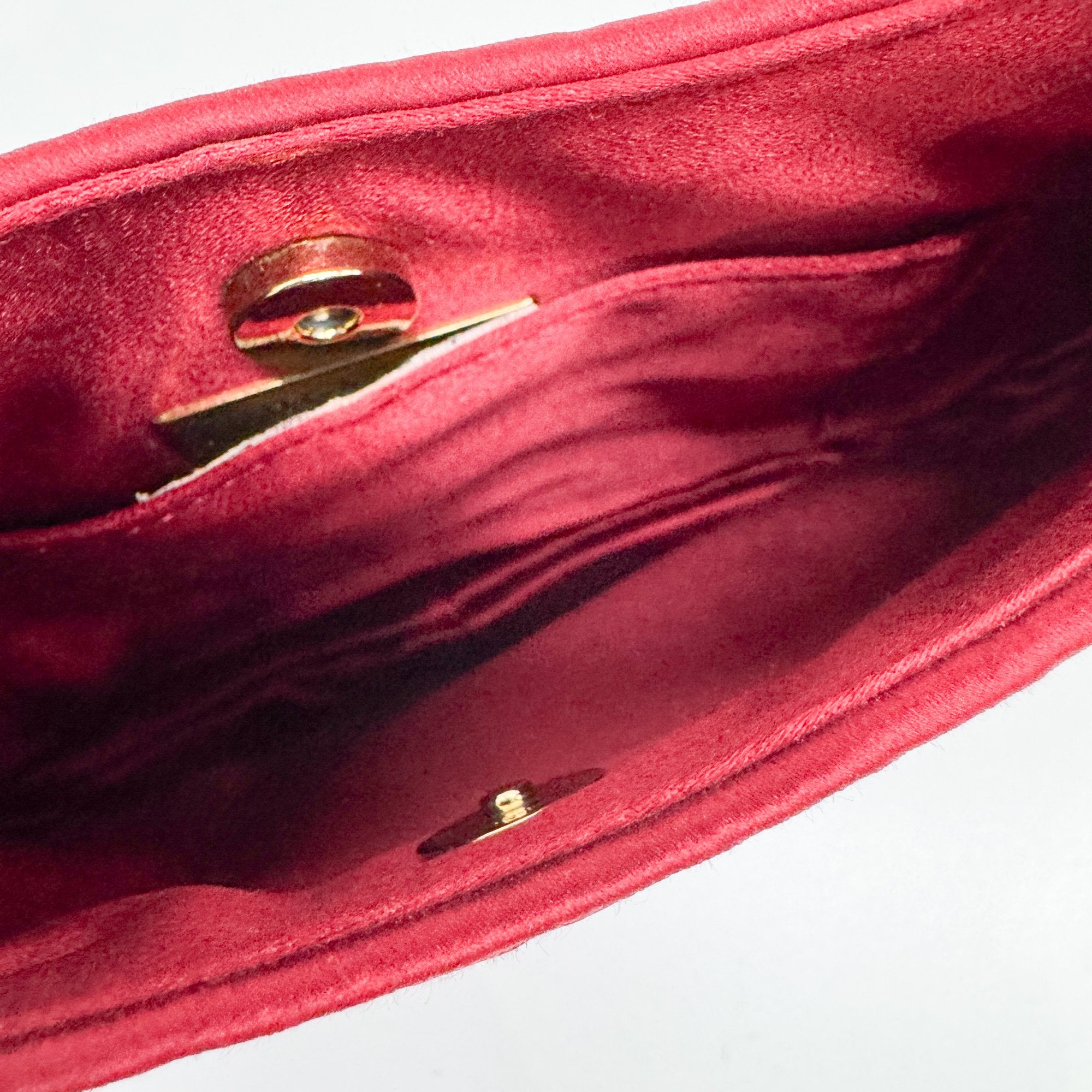 Intrecciato Red Satin Hand Bag