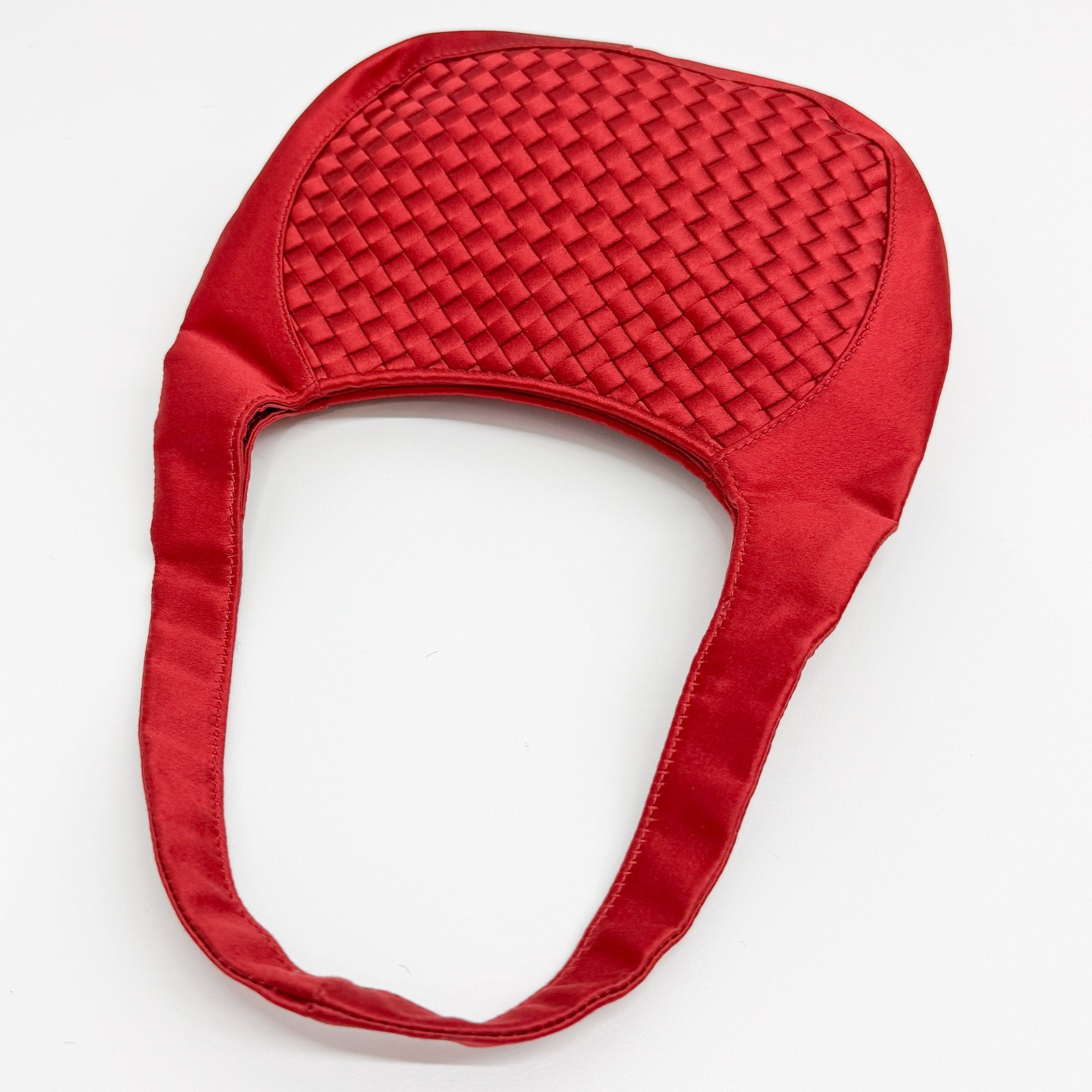 Intrecciato Red Satin Hand Bag