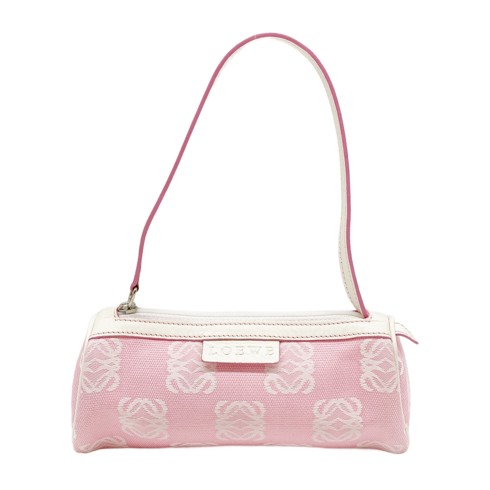 Pink Anagram Canvas Pouch Bag