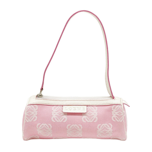 Pink Anagram Canvas Pouch Bag