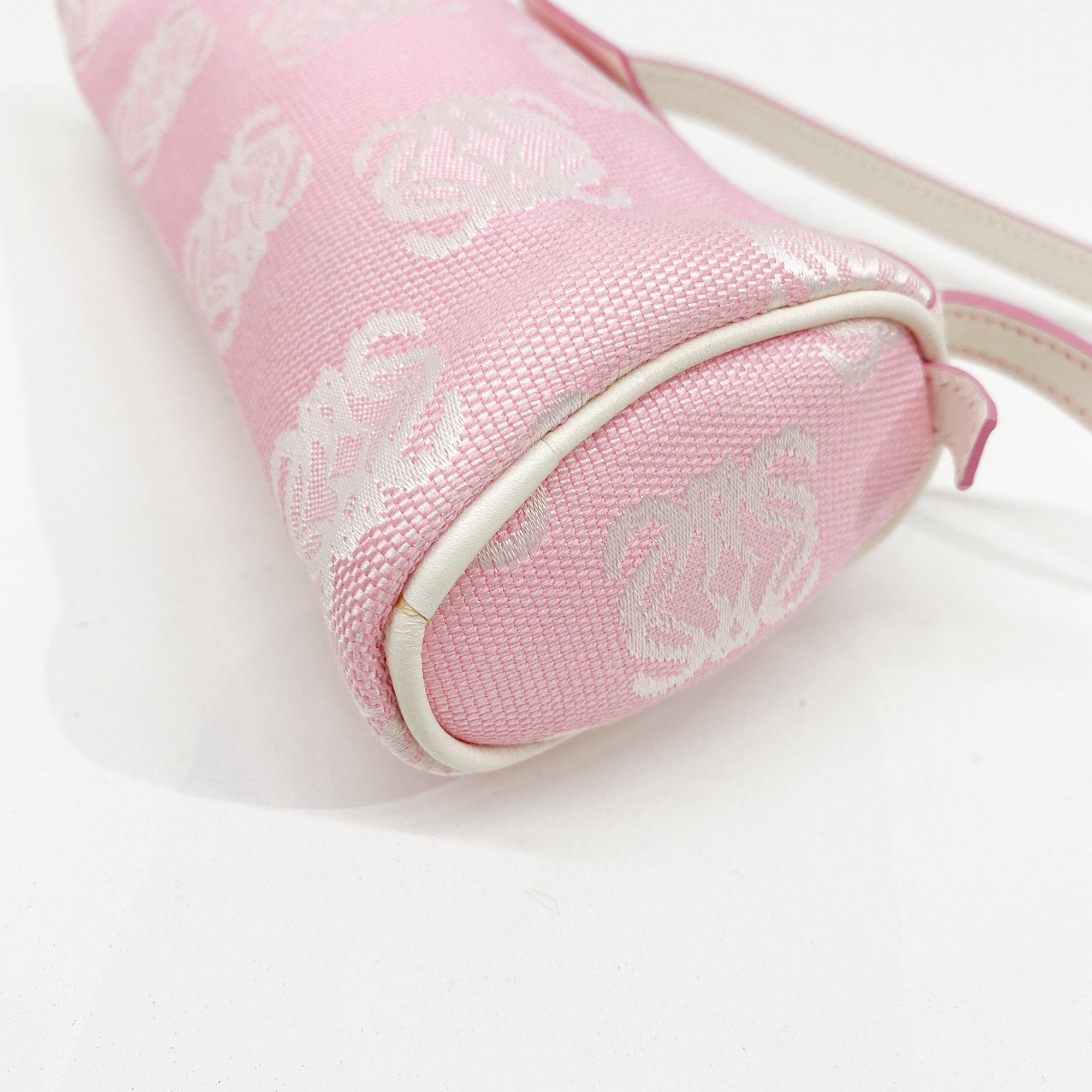 Pink Anagram Canvas Pouch Bag