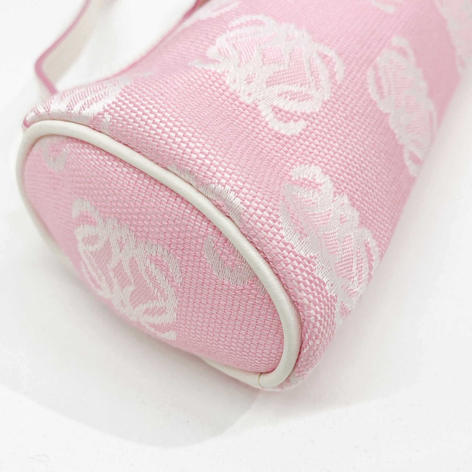 Pink Anagram Canvas Pouch Bag