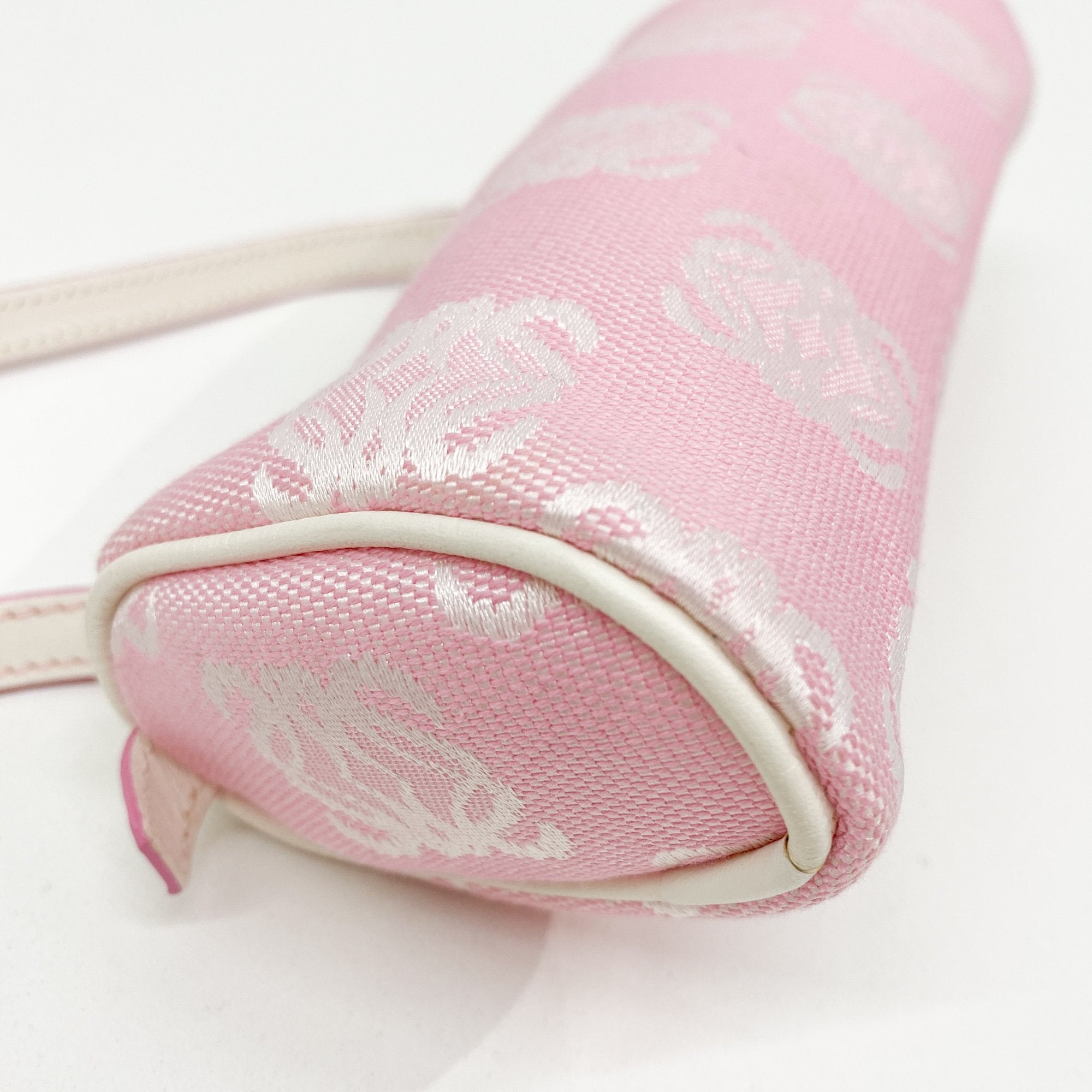 Pink Anagram Canvas Pouch Bag