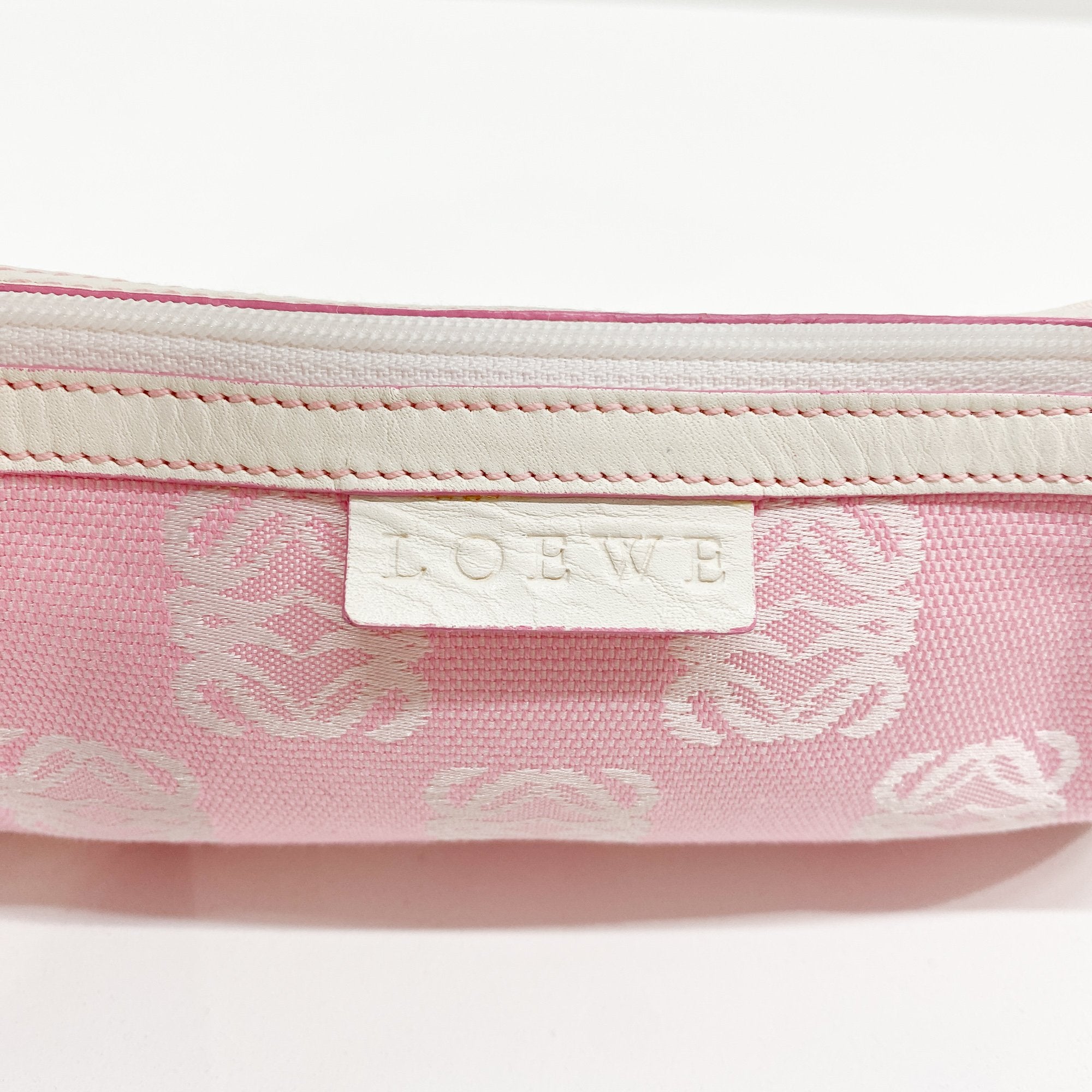 Pink Anagram Canvas Pouch Bag