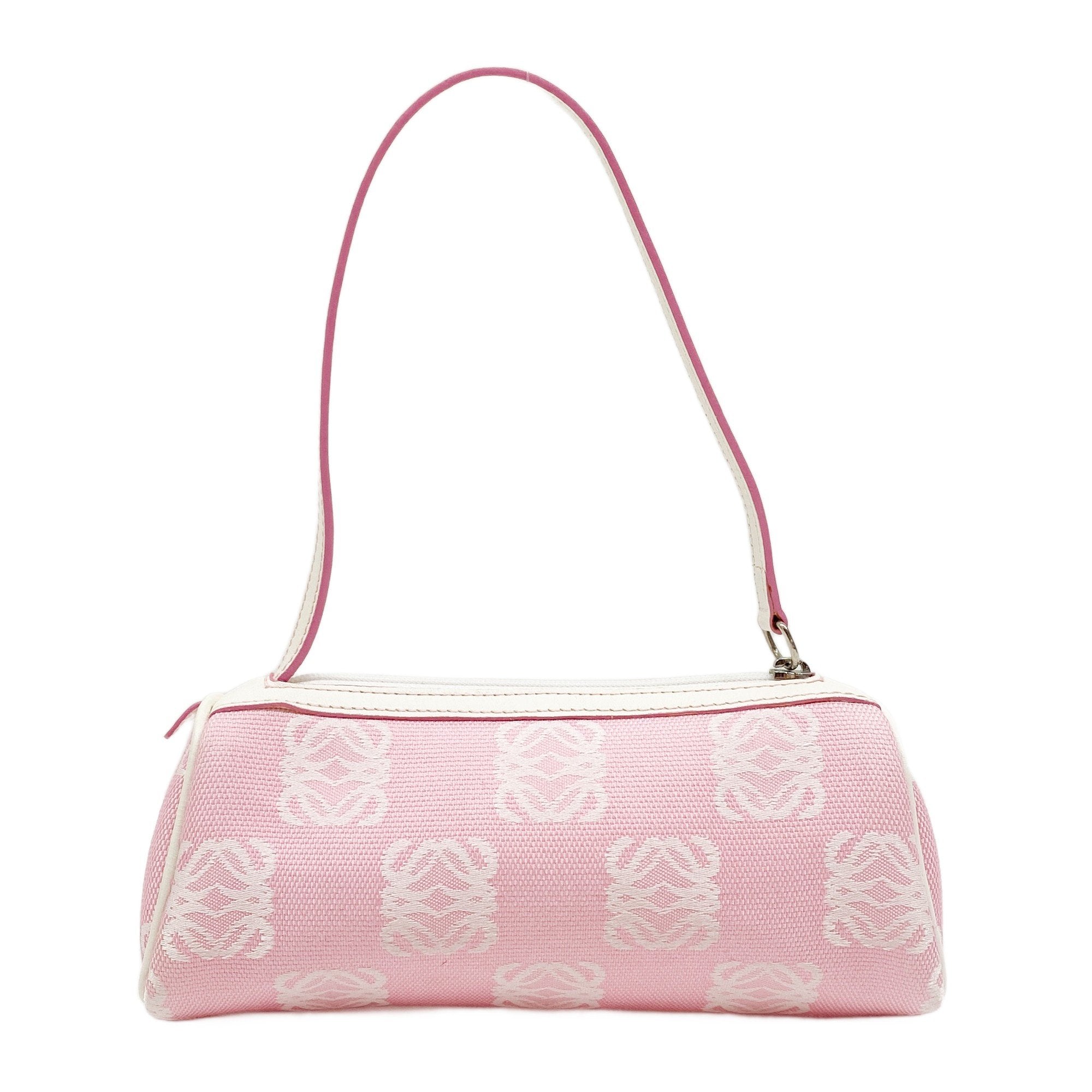 Pink Anagram Canvas Pouch Bag