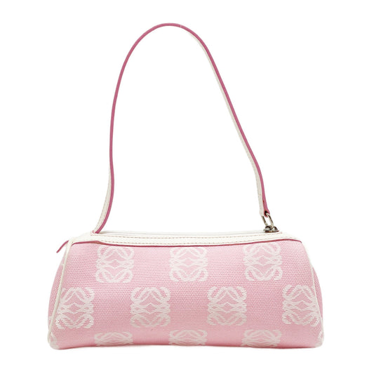 Pink Anagram Canvas Pouch Bag