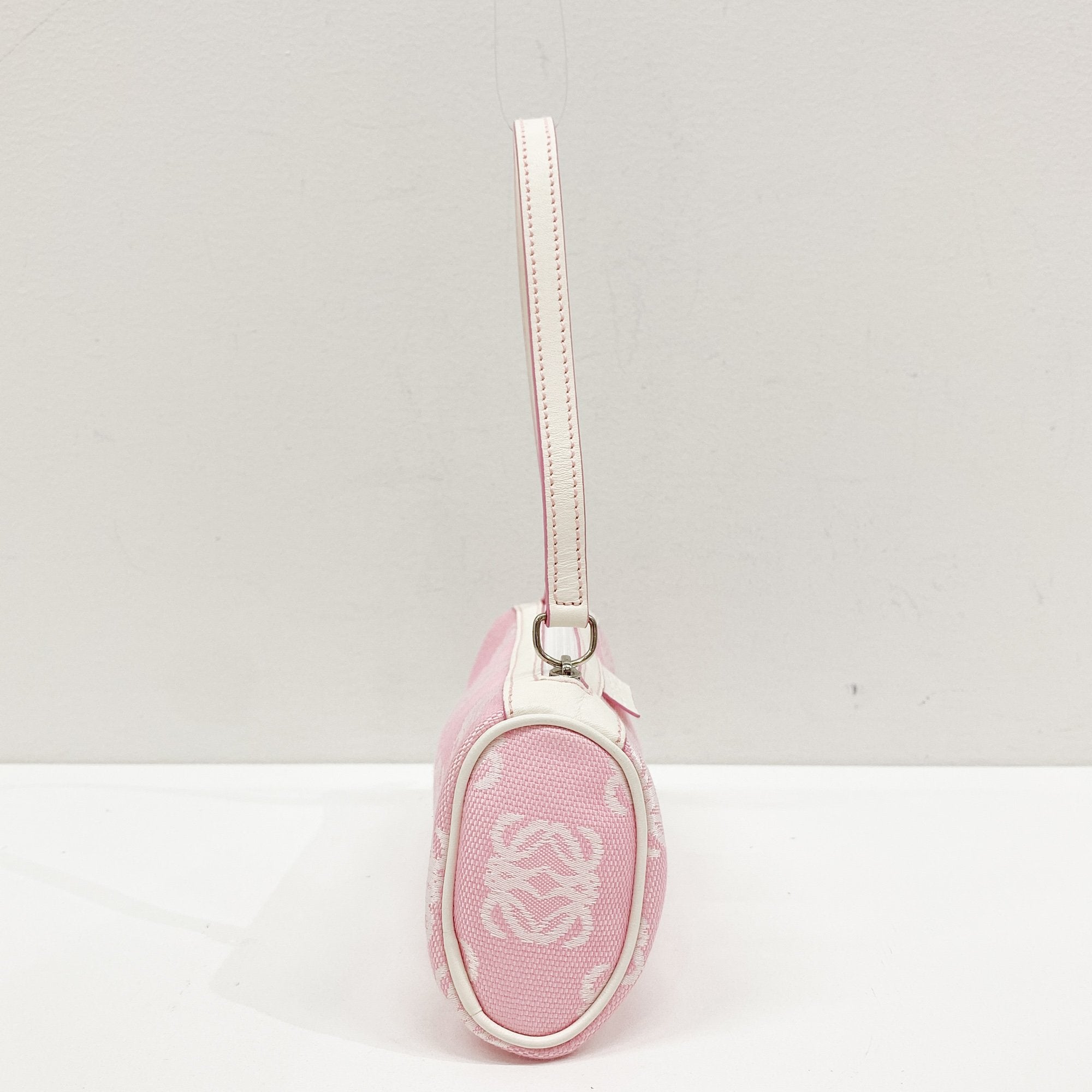 Pink Anagram Canvas Pouch Bag