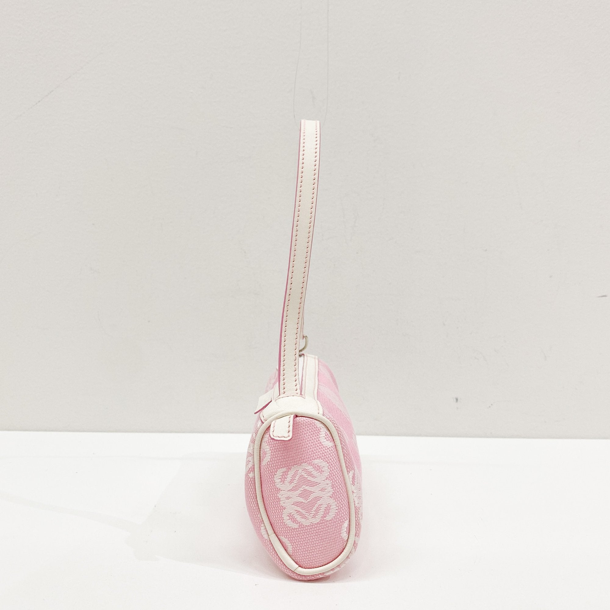 Pink Anagram Canvas Pouch Bag