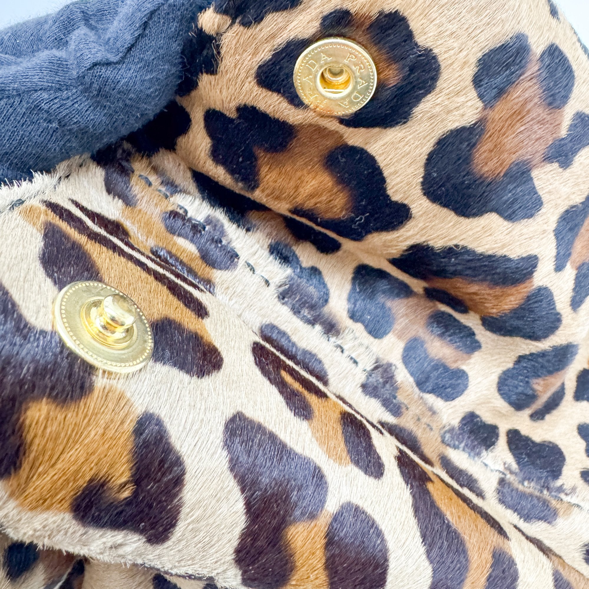 Canapa Brown Leopard Print Pony Hair Hand Bag