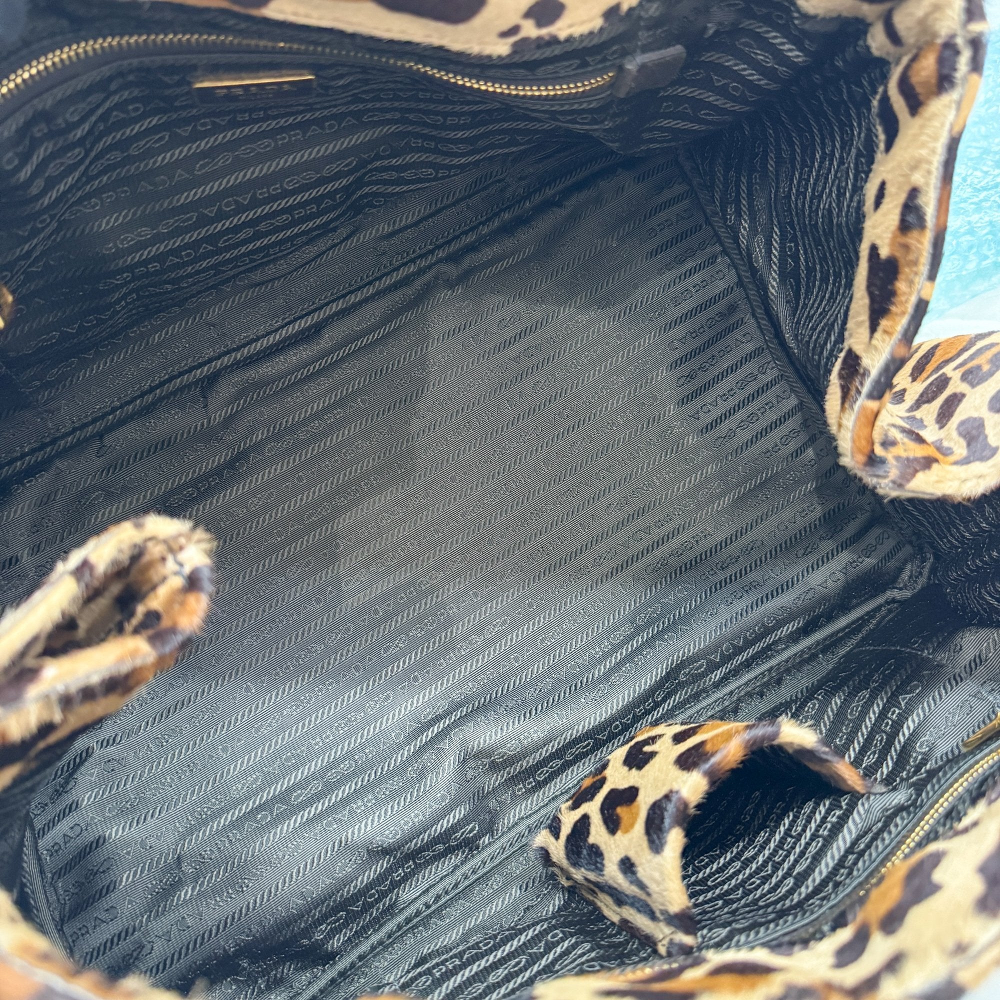 Canapa Brown Leopard Print Pony Hair Hand Bag