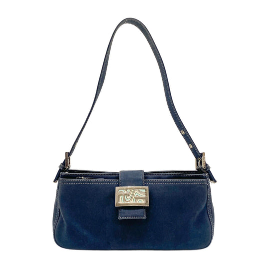 Navy Blue Cotton Shoulder Bag