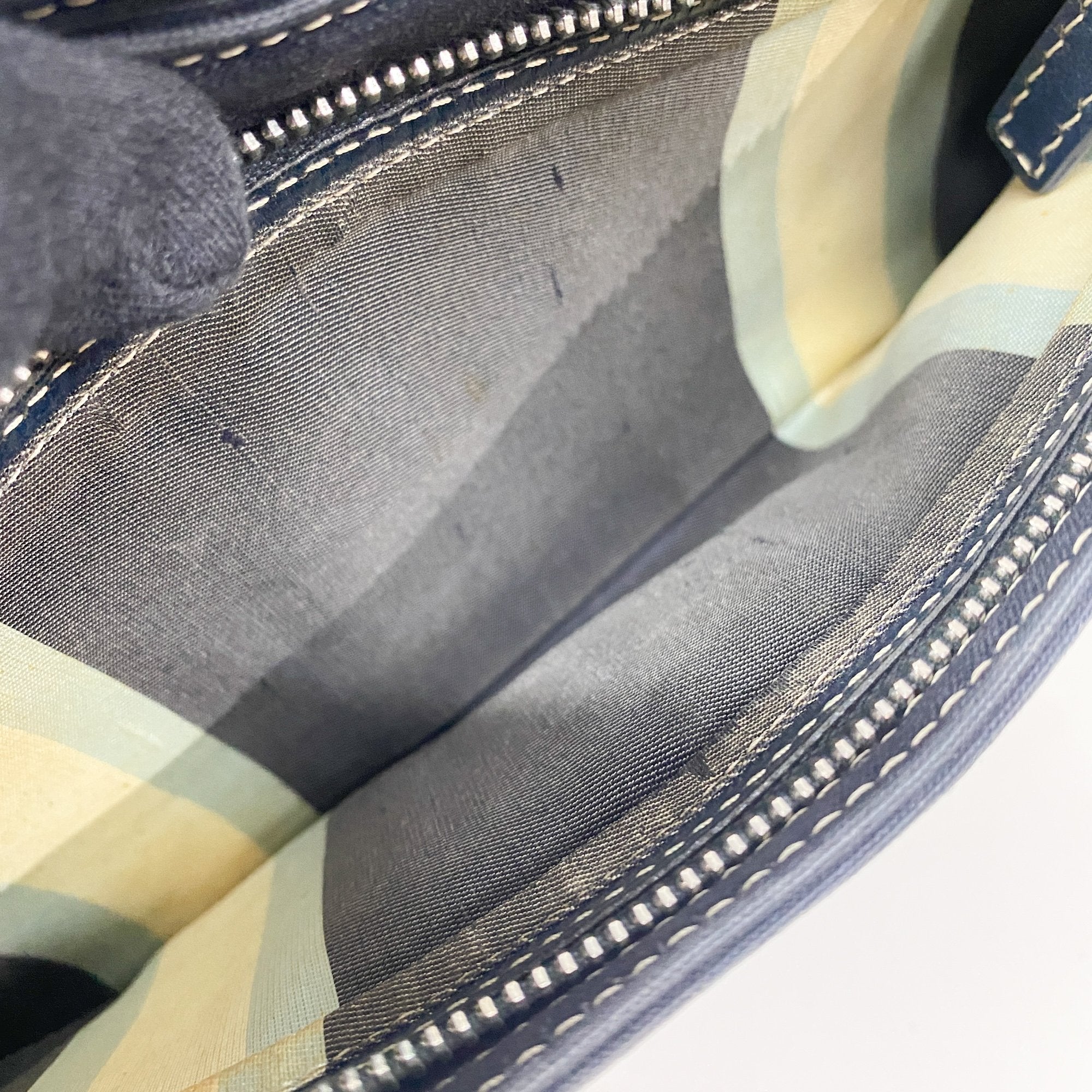 Navy Blue Cotton Shoulder Bag