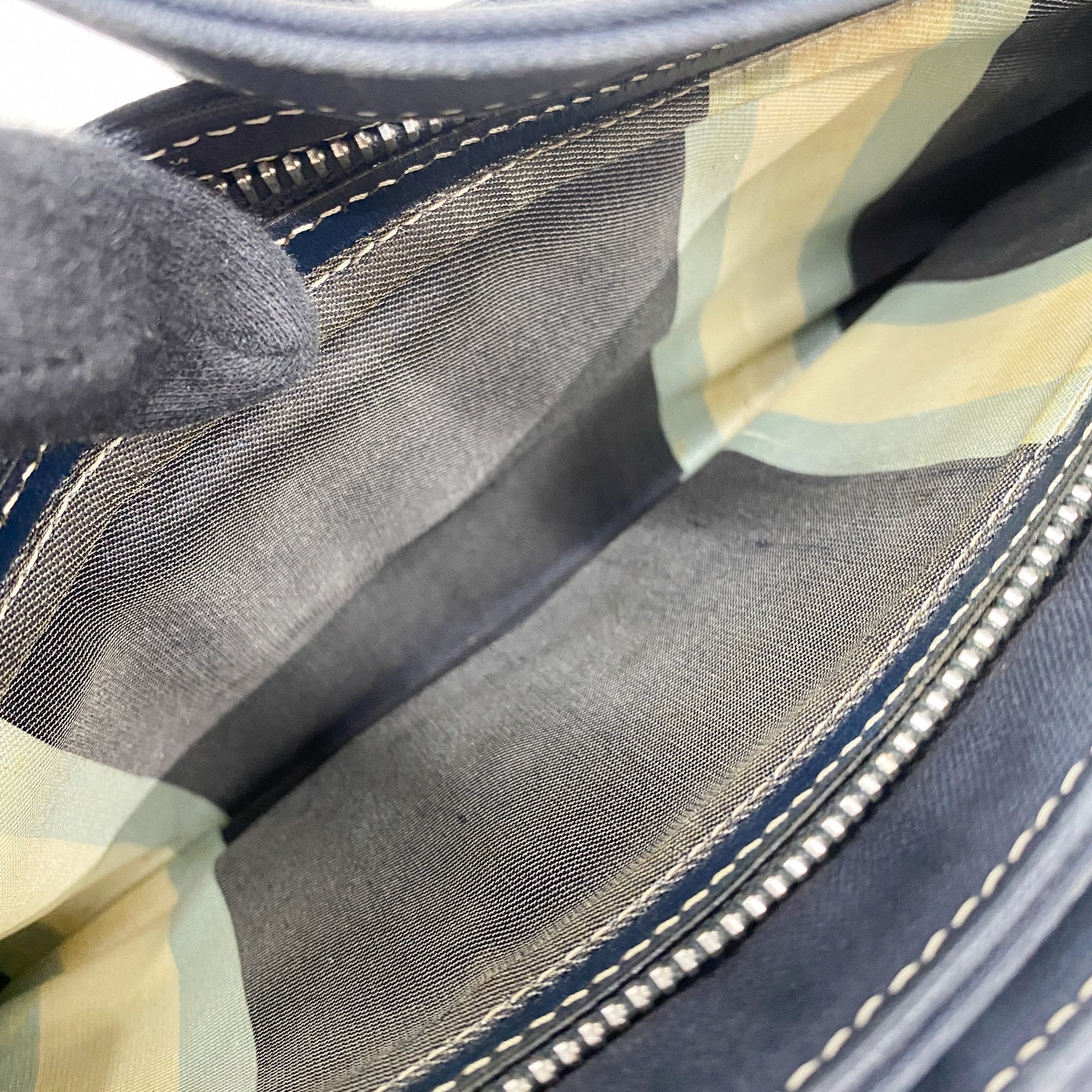 Navy Blue Cotton Shoulder Bag