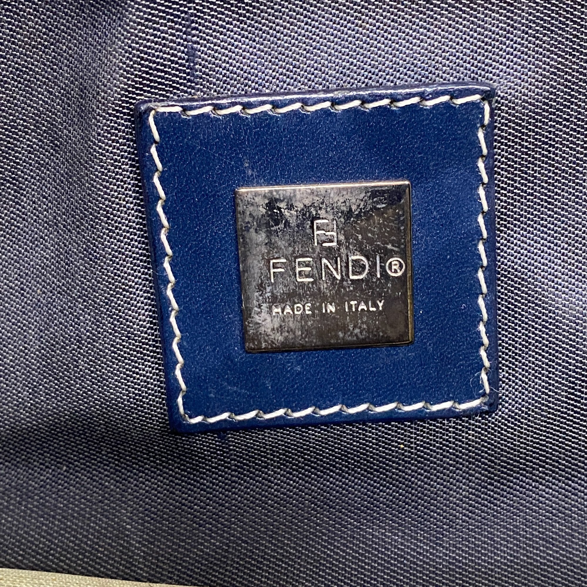 Navy Blue Cotton Shoulder Bag