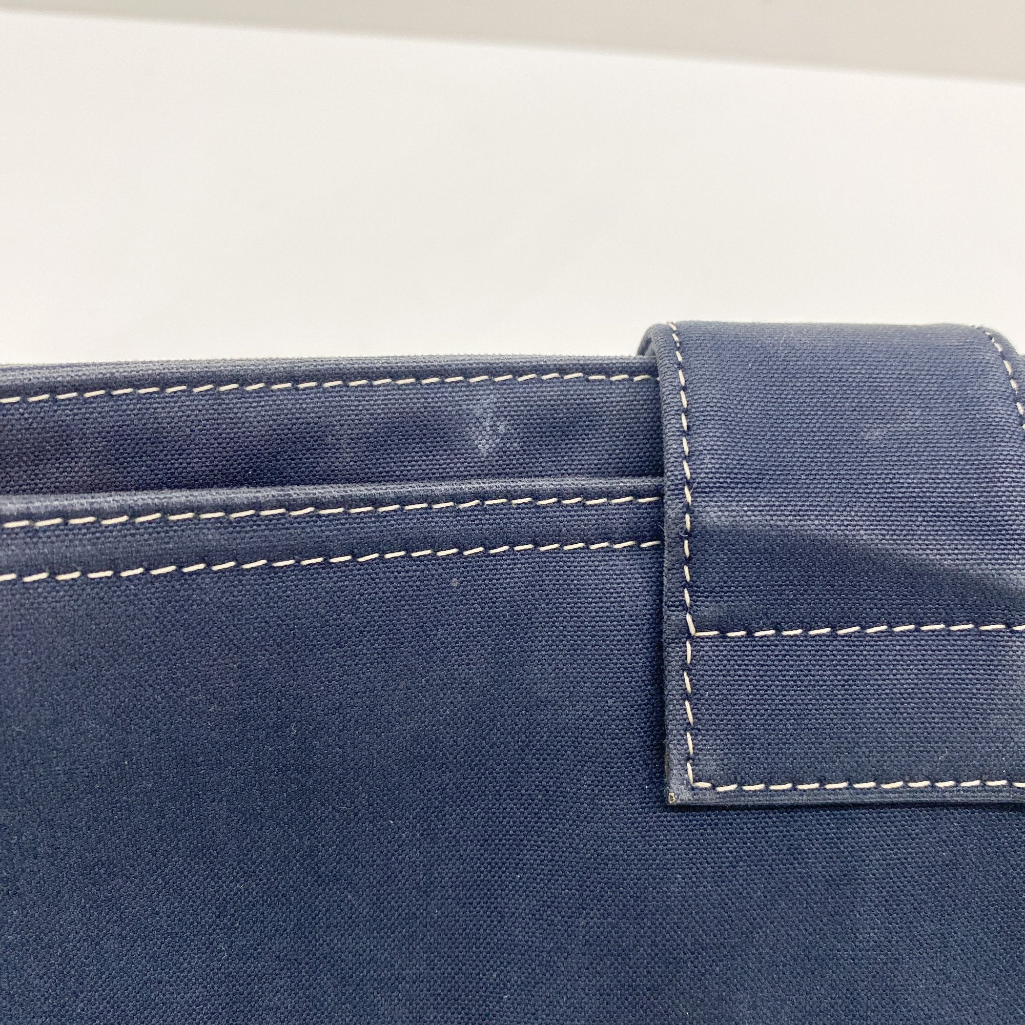 Navy Blue Cotton Shoulder Bag
