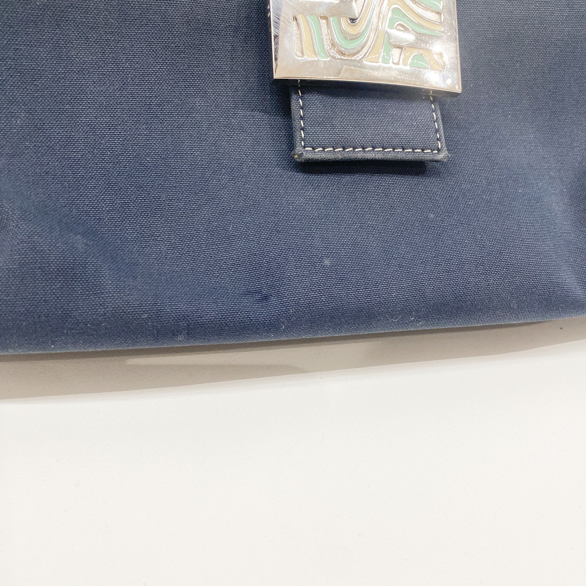 Navy Blue Cotton Shoulder Bag