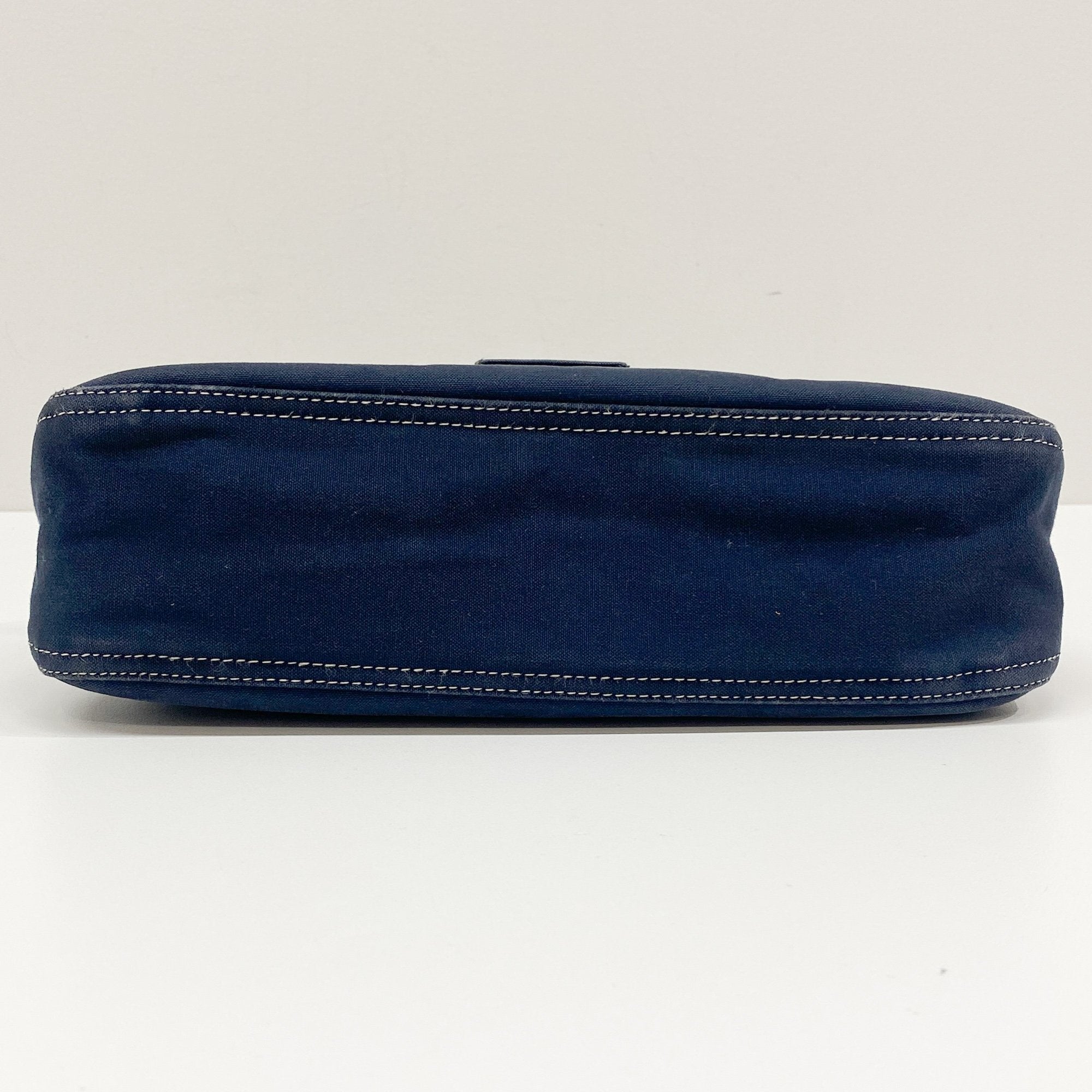 Navy Blue Cotton Shoulder Bag