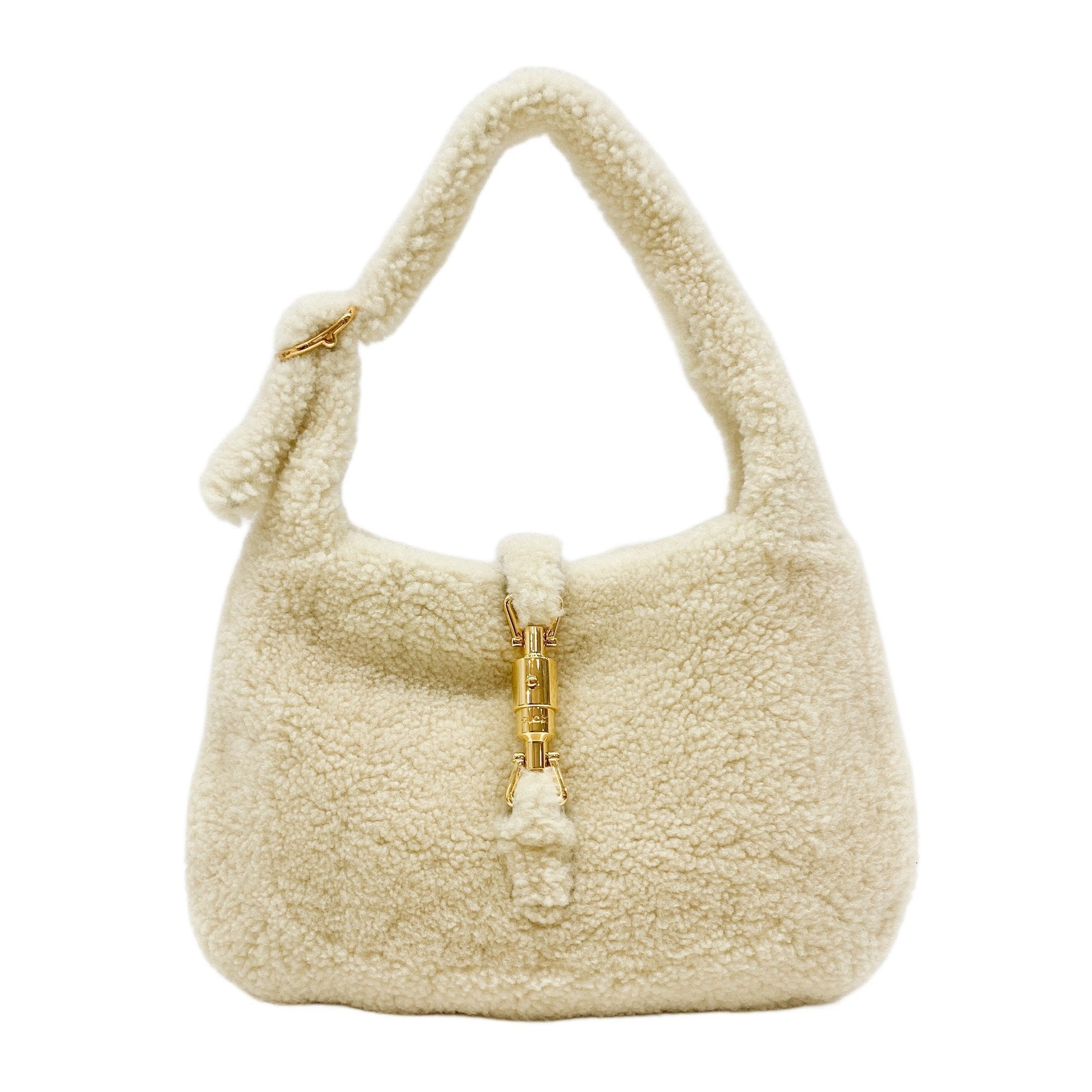 Jackie Beige Fur Shoulder Bag