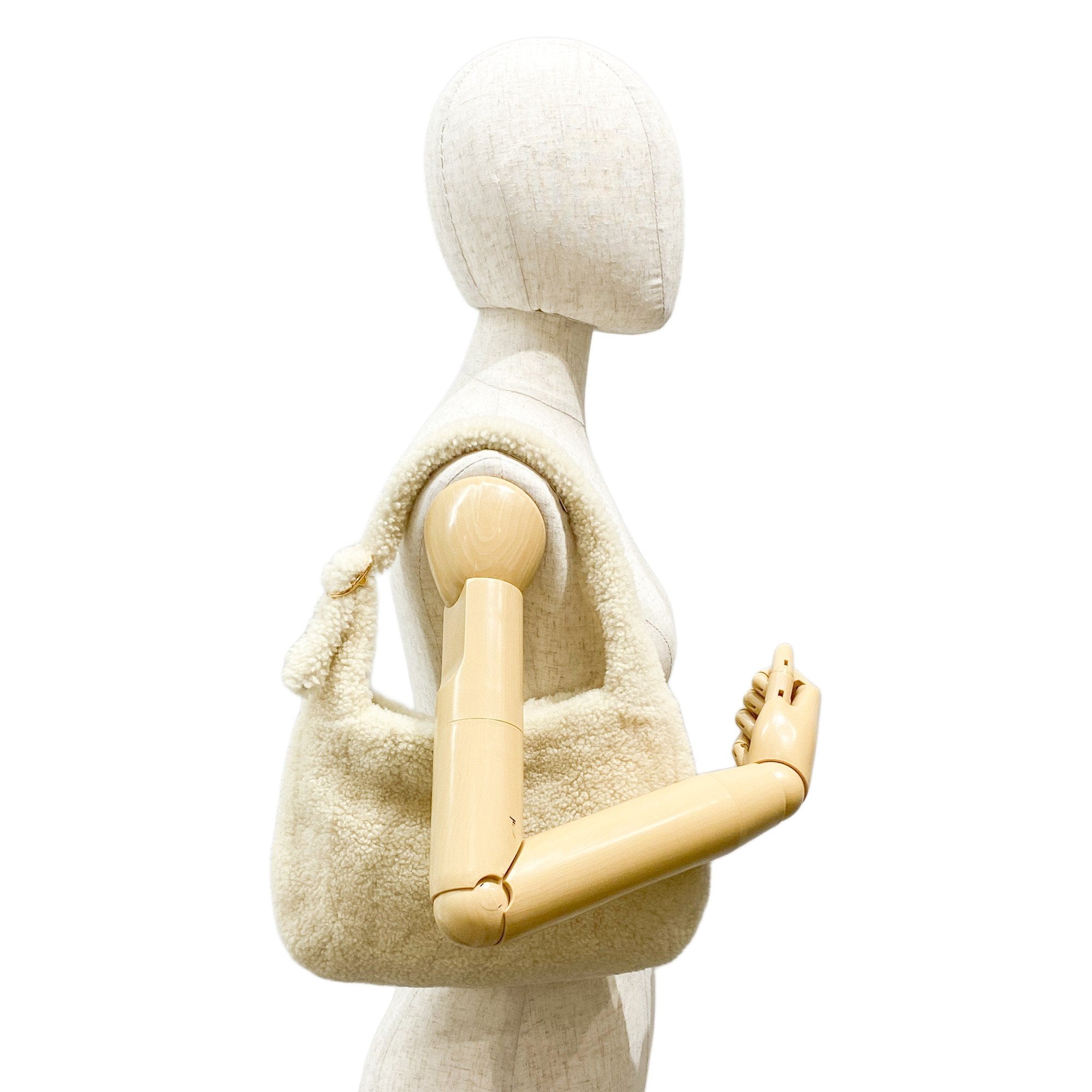 Jackie Beige Fur Shoulder Bag