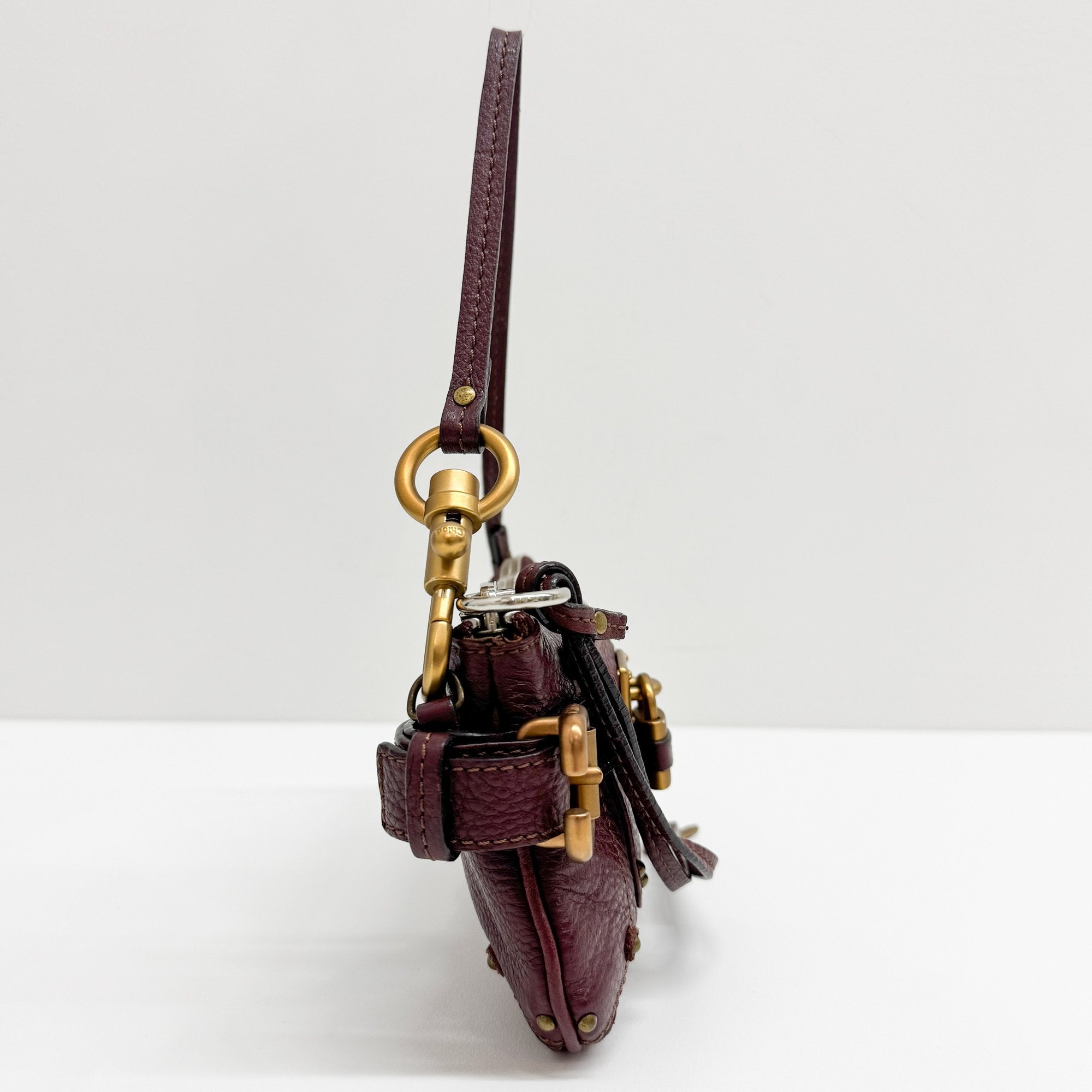 Paddington Pouch Burgundy Leather Hand Bag