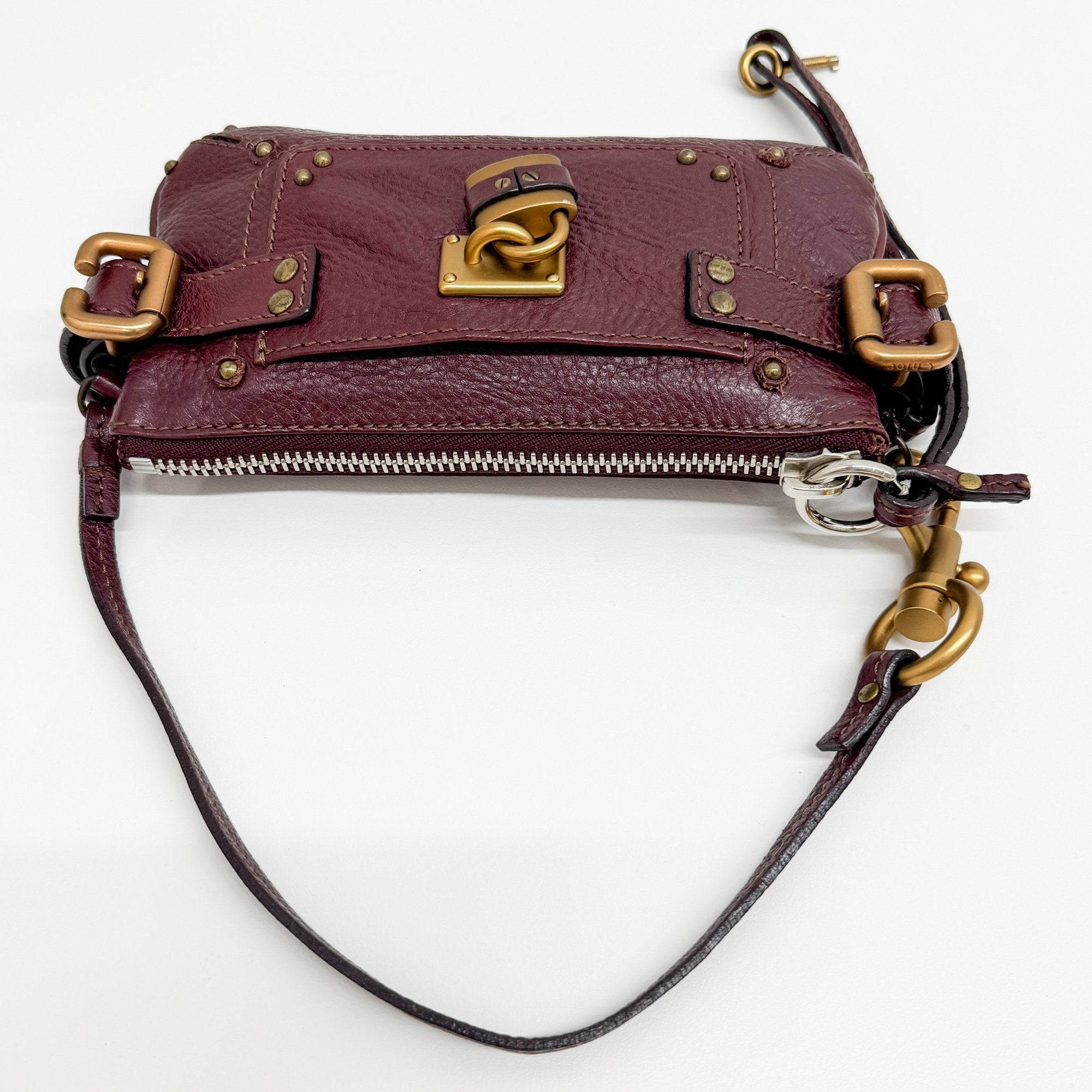 Paddington Pouch Burgundy Leather Hand Bag