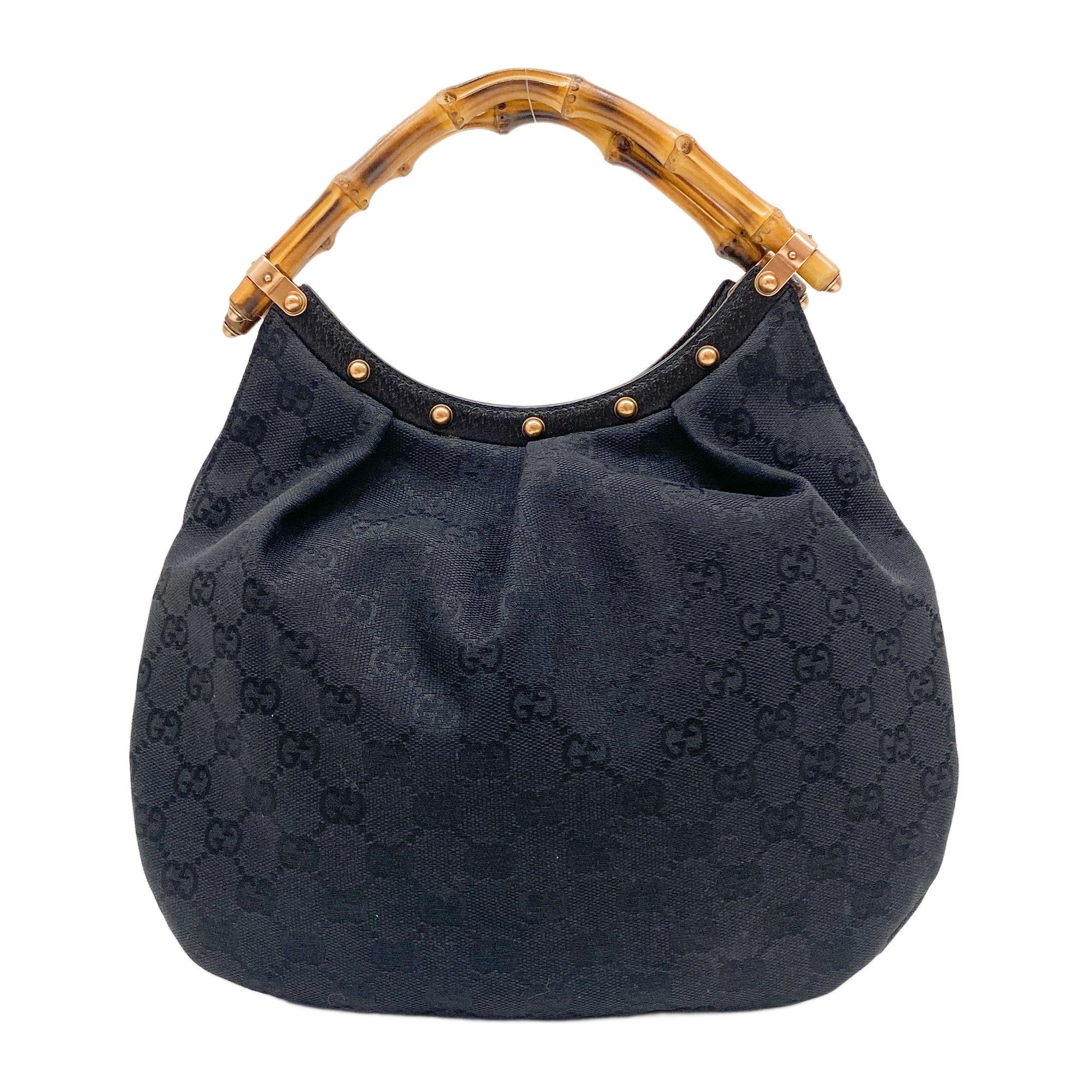 Bamboo Black GG Canvas Hand Bag