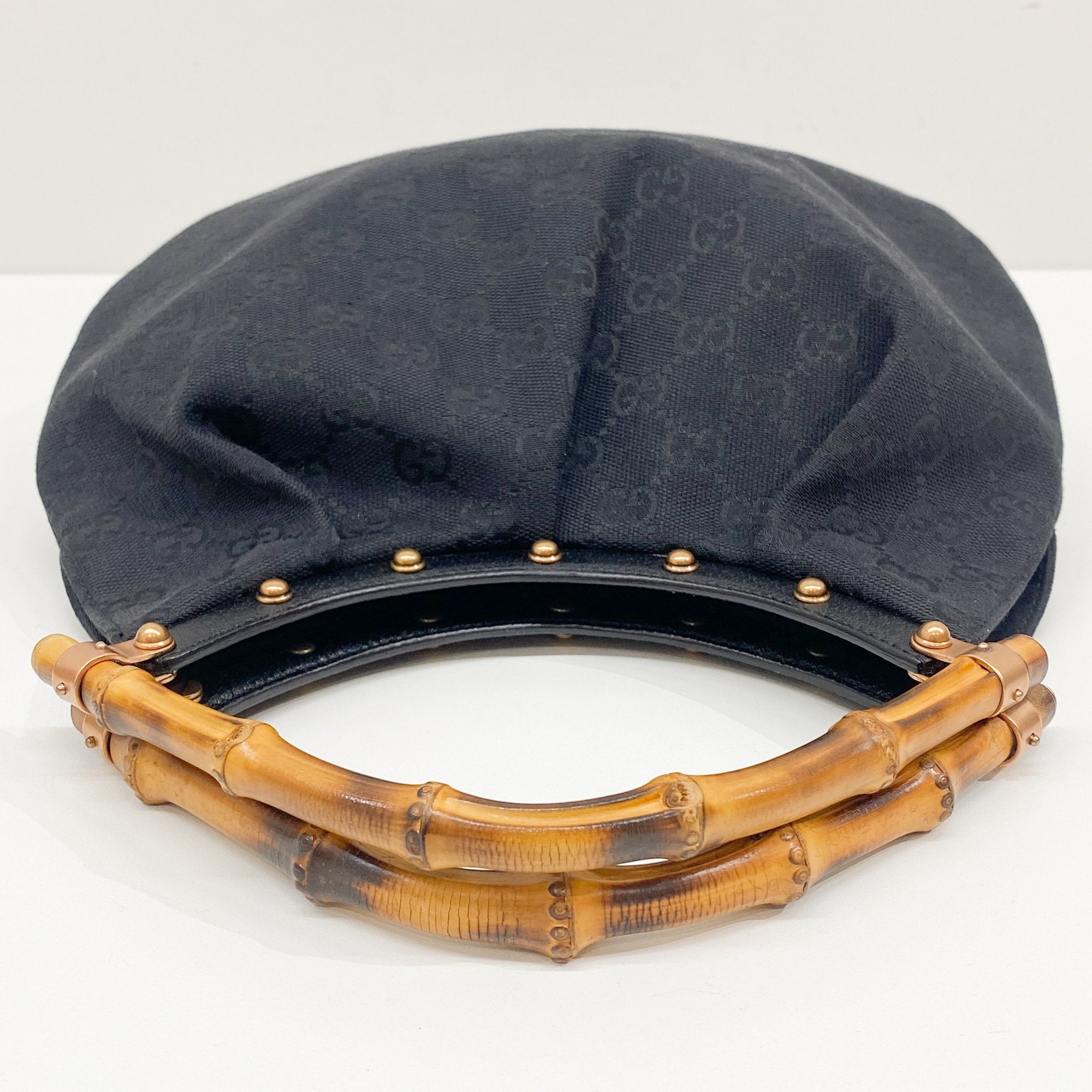 Bamboo Black GG Canvas Hand Bag