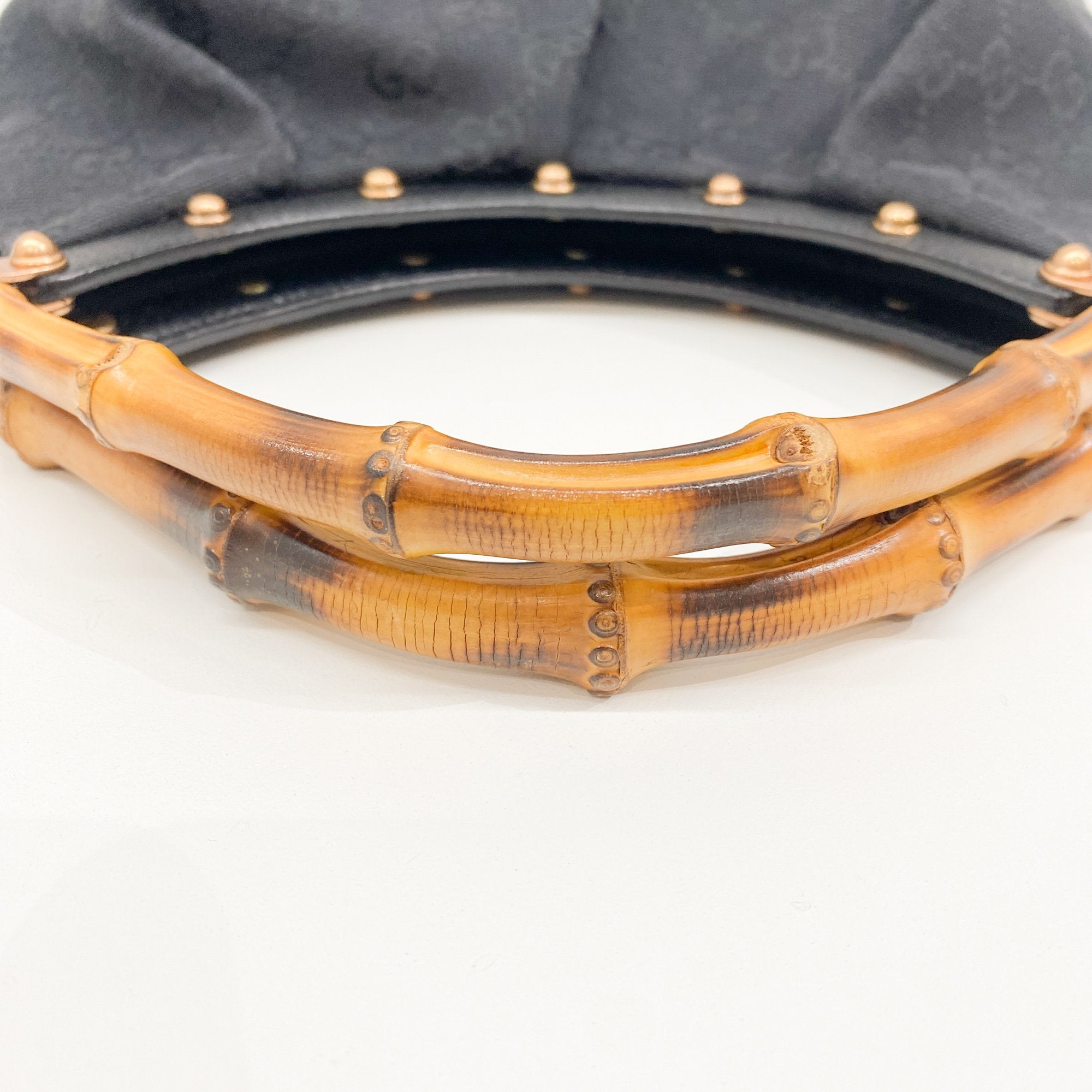 Bamboo Black GG Canvas Hand Bag