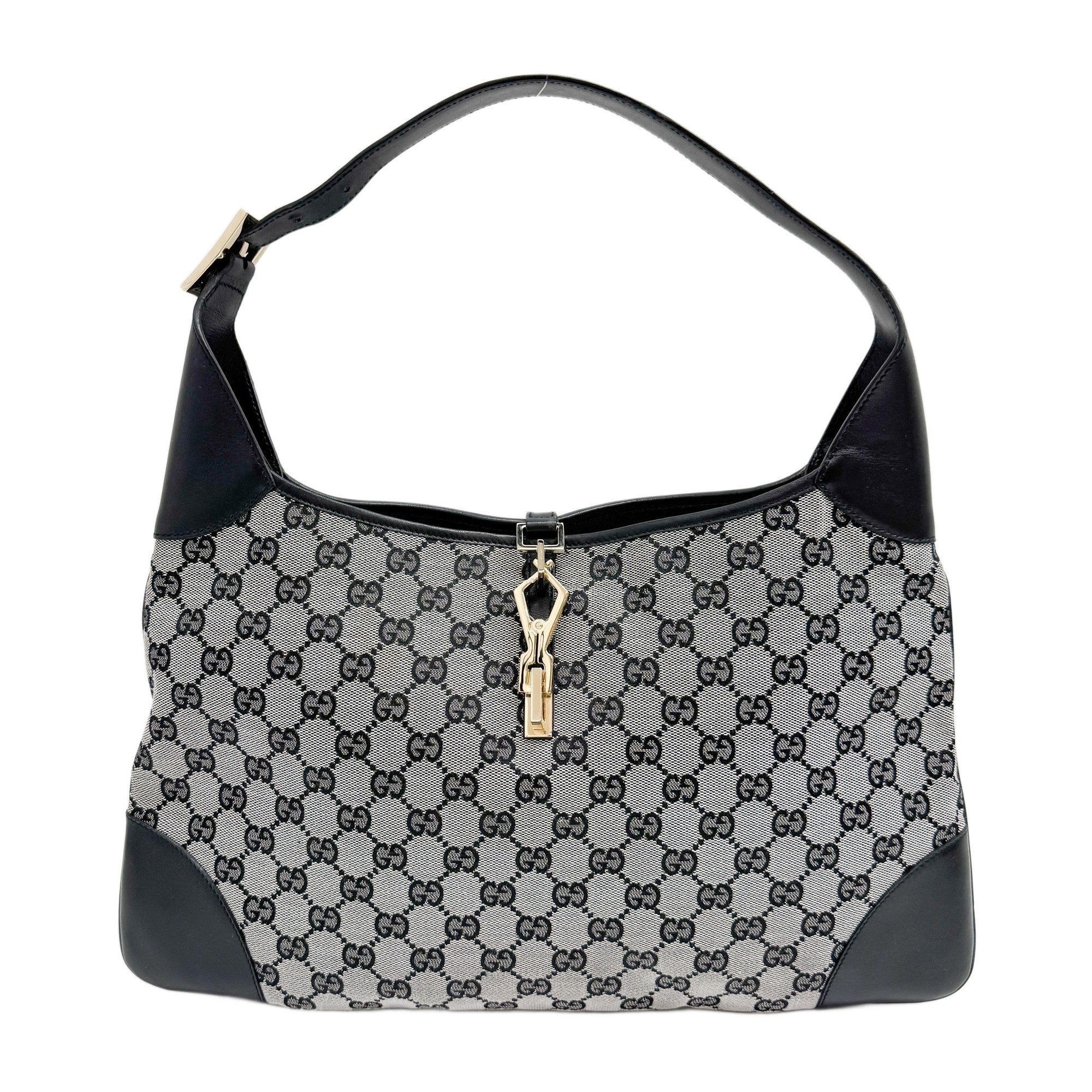 Jackie Grey GG Canvas Shoulder Bag