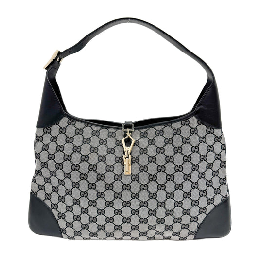 Jackie Grey GG Canvas Shoulder Bag