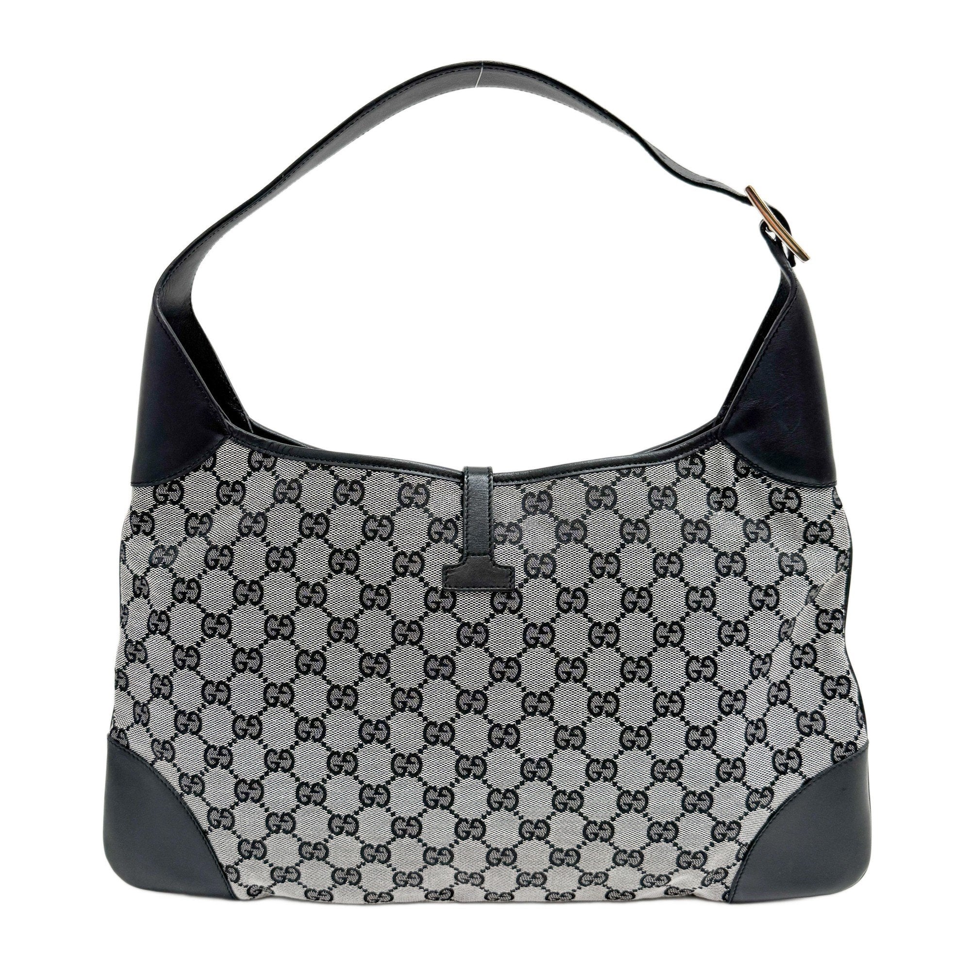 Jackie Grey GG Canvas Shoulder Bag