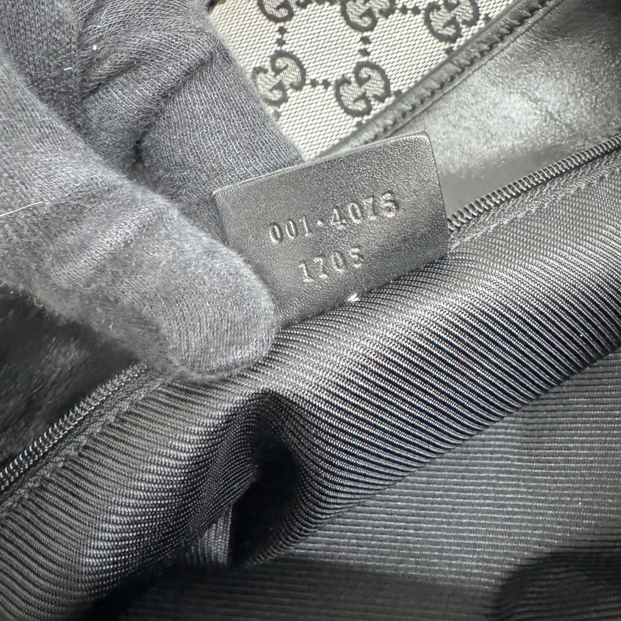 Jackie Grey GG Canvas Shoulder Bag