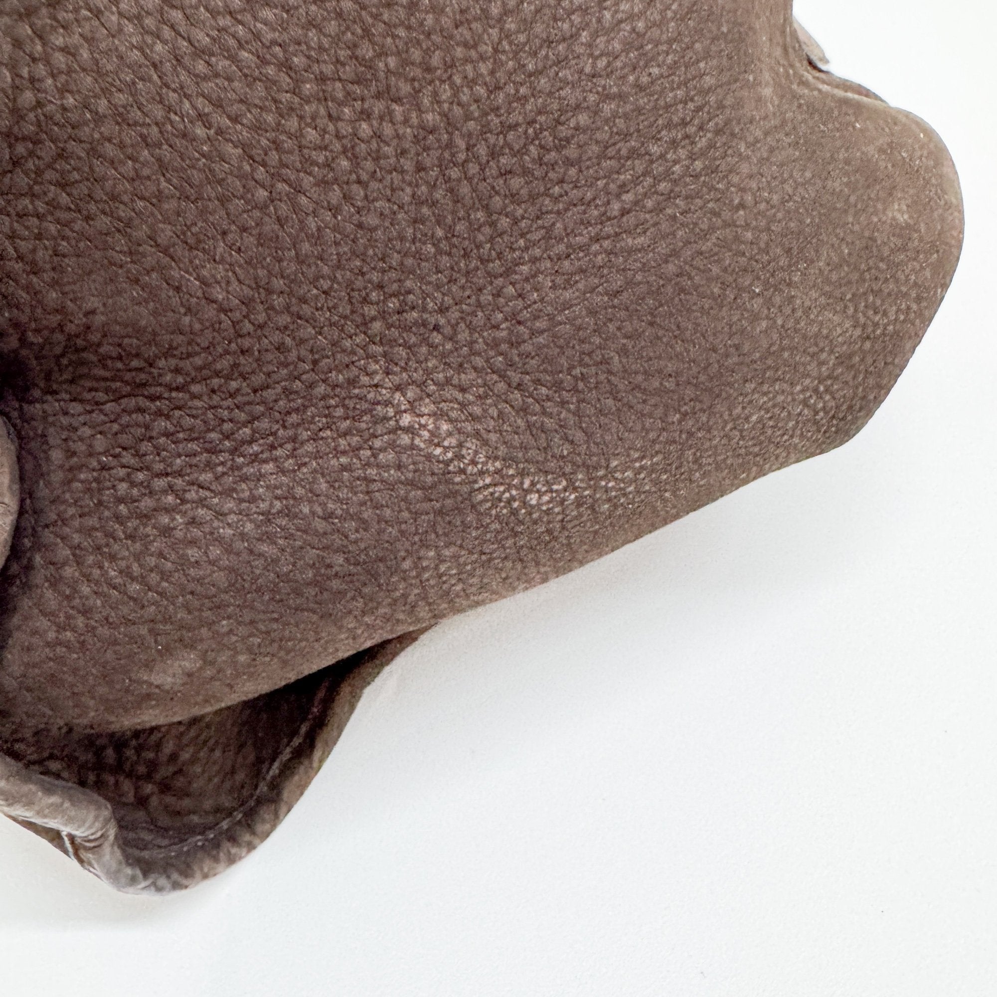 Stirrup Dark Brown Nubuck Leather Shoulder Bag