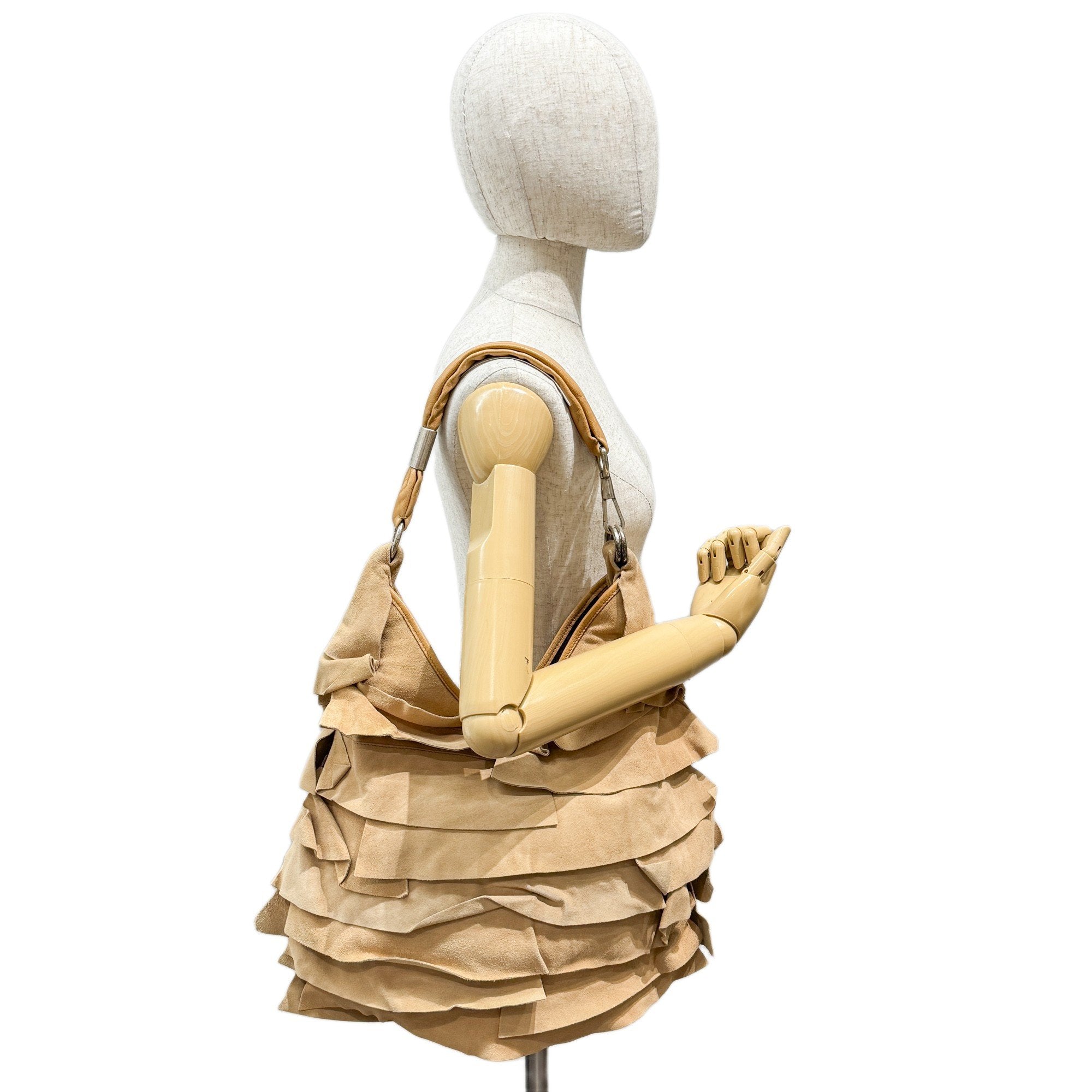 Saint-Tropez Brown Suede Shoulder Bag