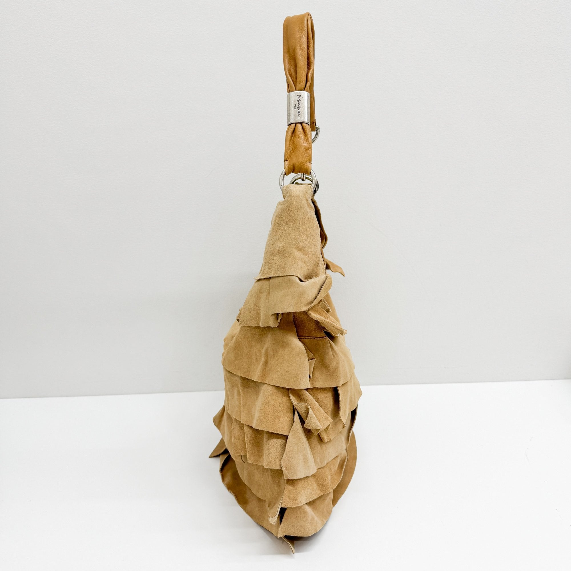 Saint-Tropez Brown Suede Shoulder Bag