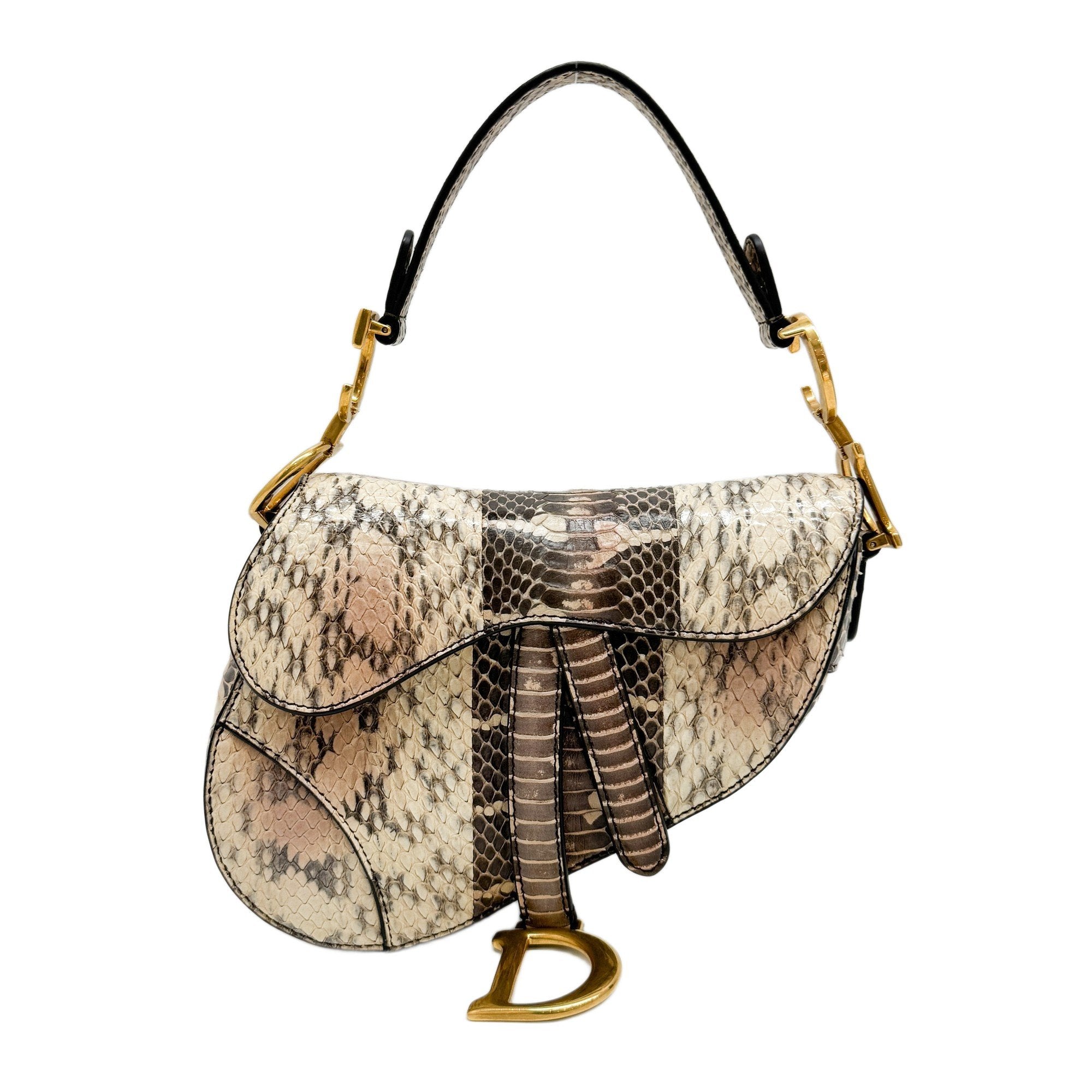 DIOR Mini Saddle Beige Python Embossed Leather Hand Bag – HIVE PRELOVED