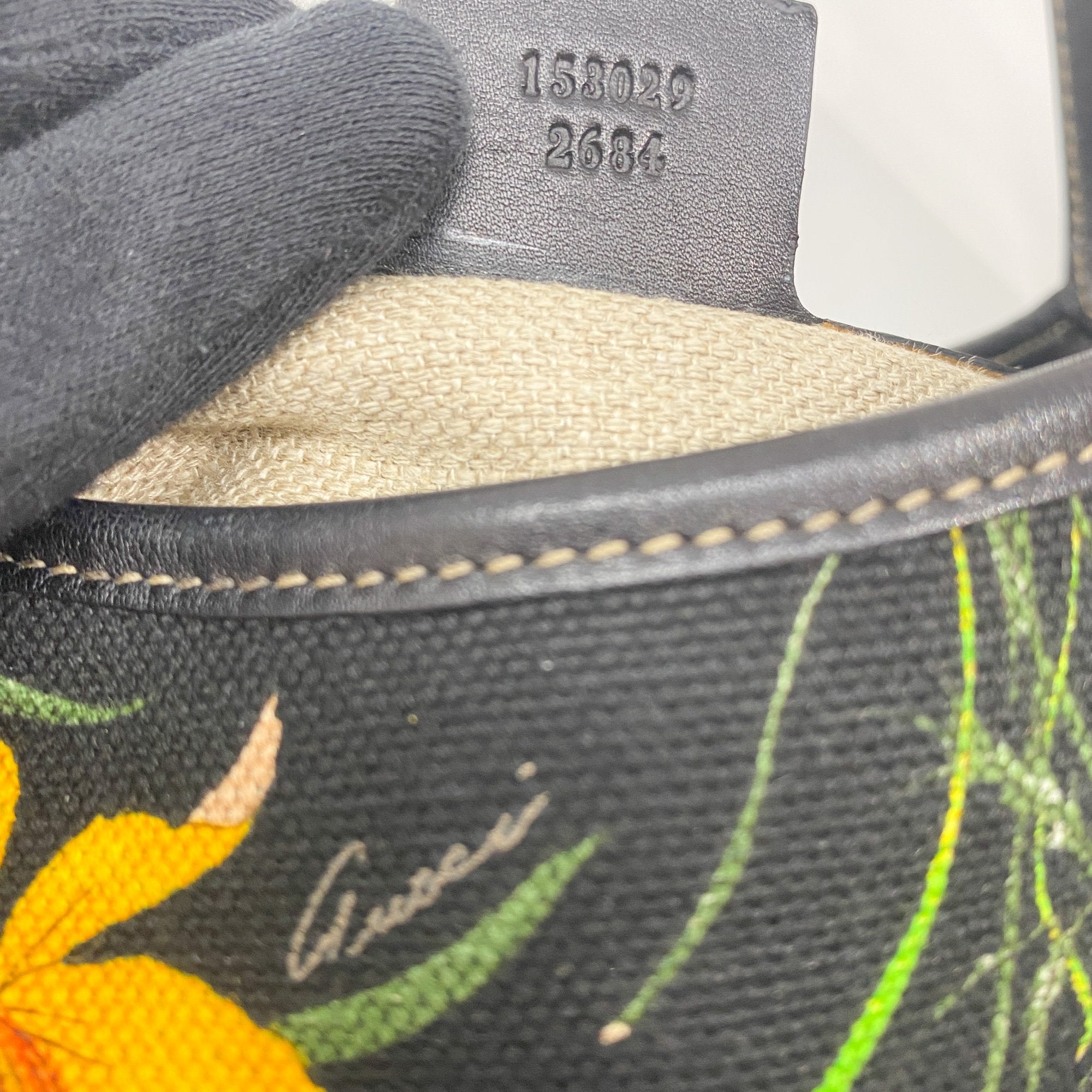 Jacki Floral Black Canvas Shoulder Bag