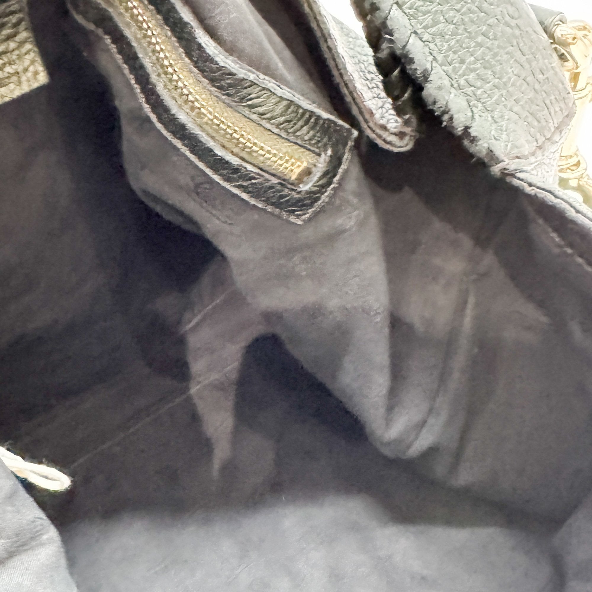 Jackie Deep Green Metallic Leather Shoulder Bag