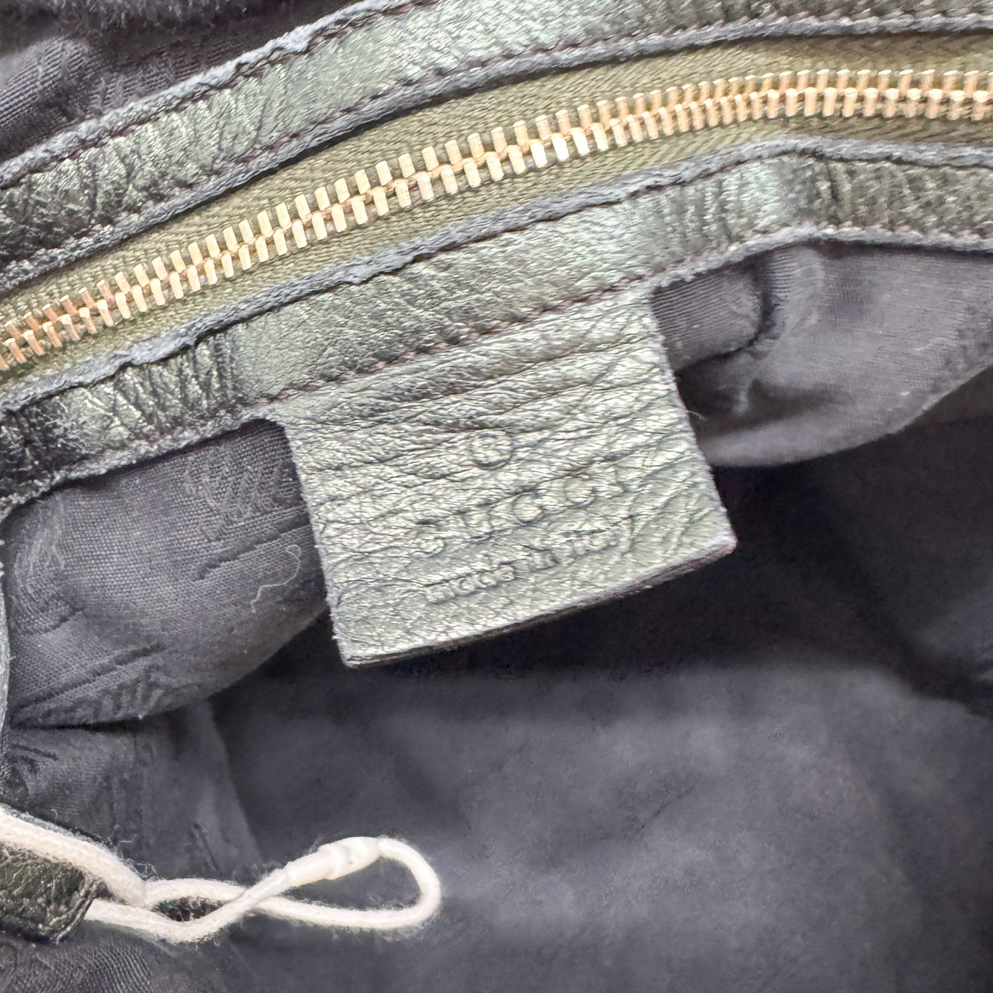 Jackie Deep Green Metallic Leather Shoulder Bag