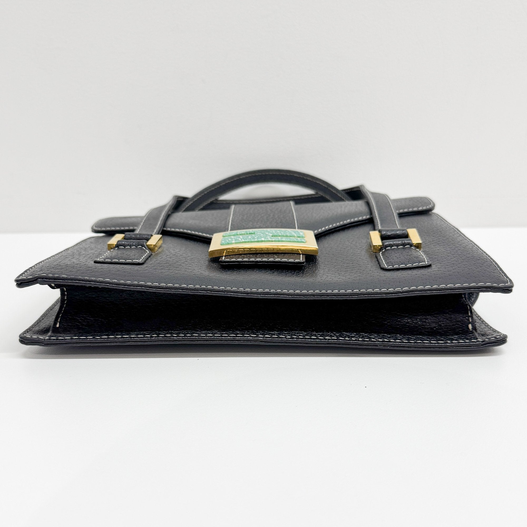Black Leather Hand bag