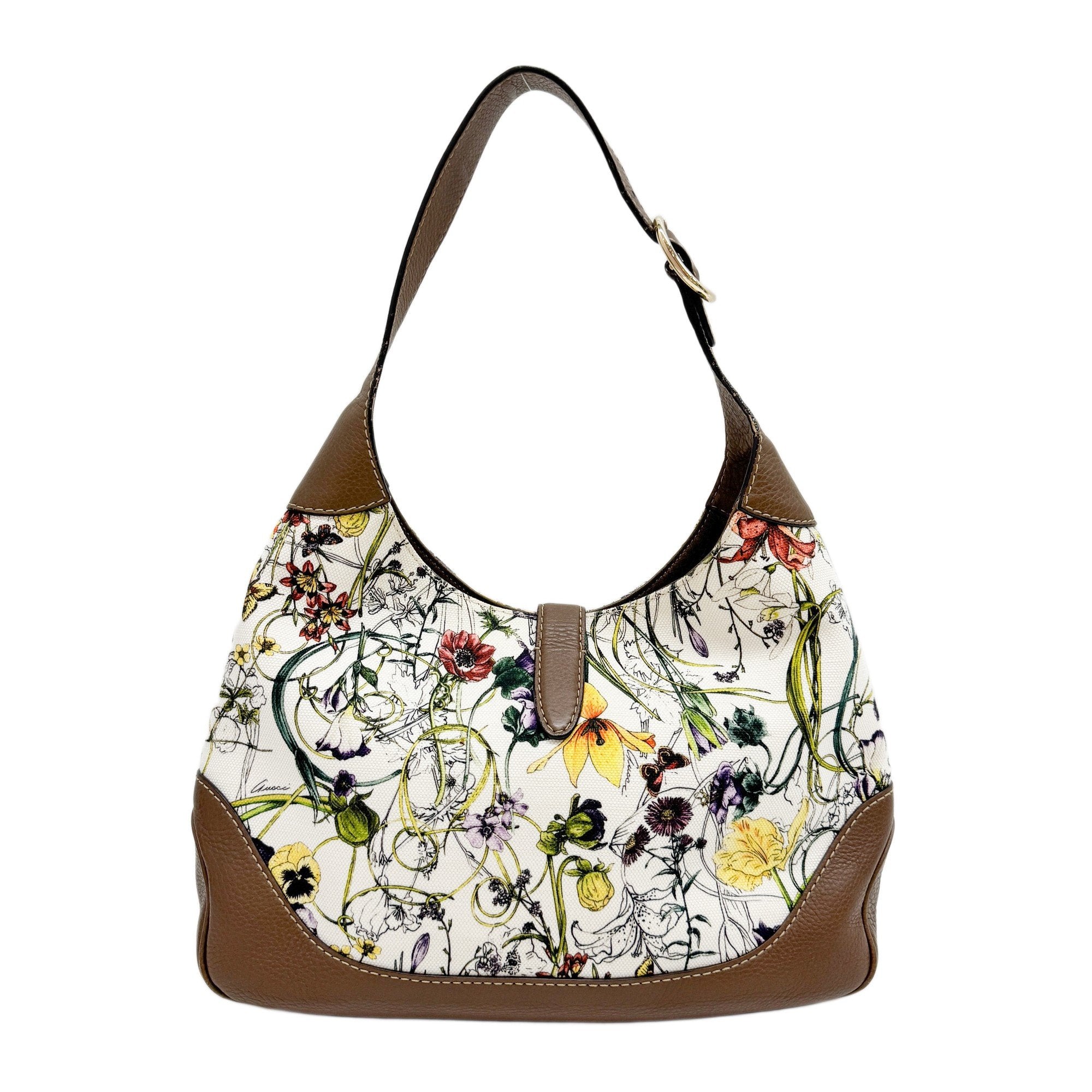 Jackie Multi-Color Floral Canvas Shoulder Bag