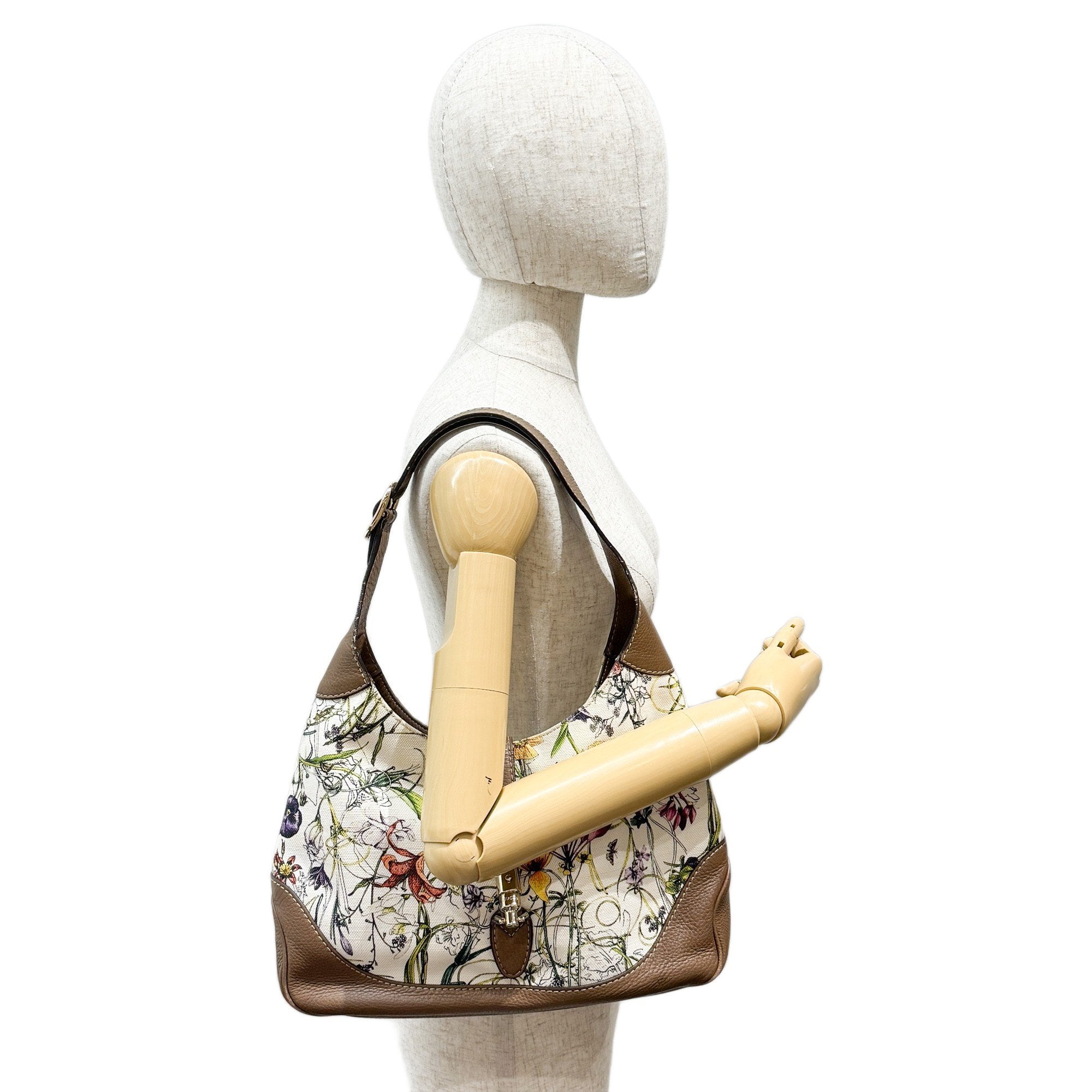 Jackie Multi-Color Floral Canvas Shoulder Bag