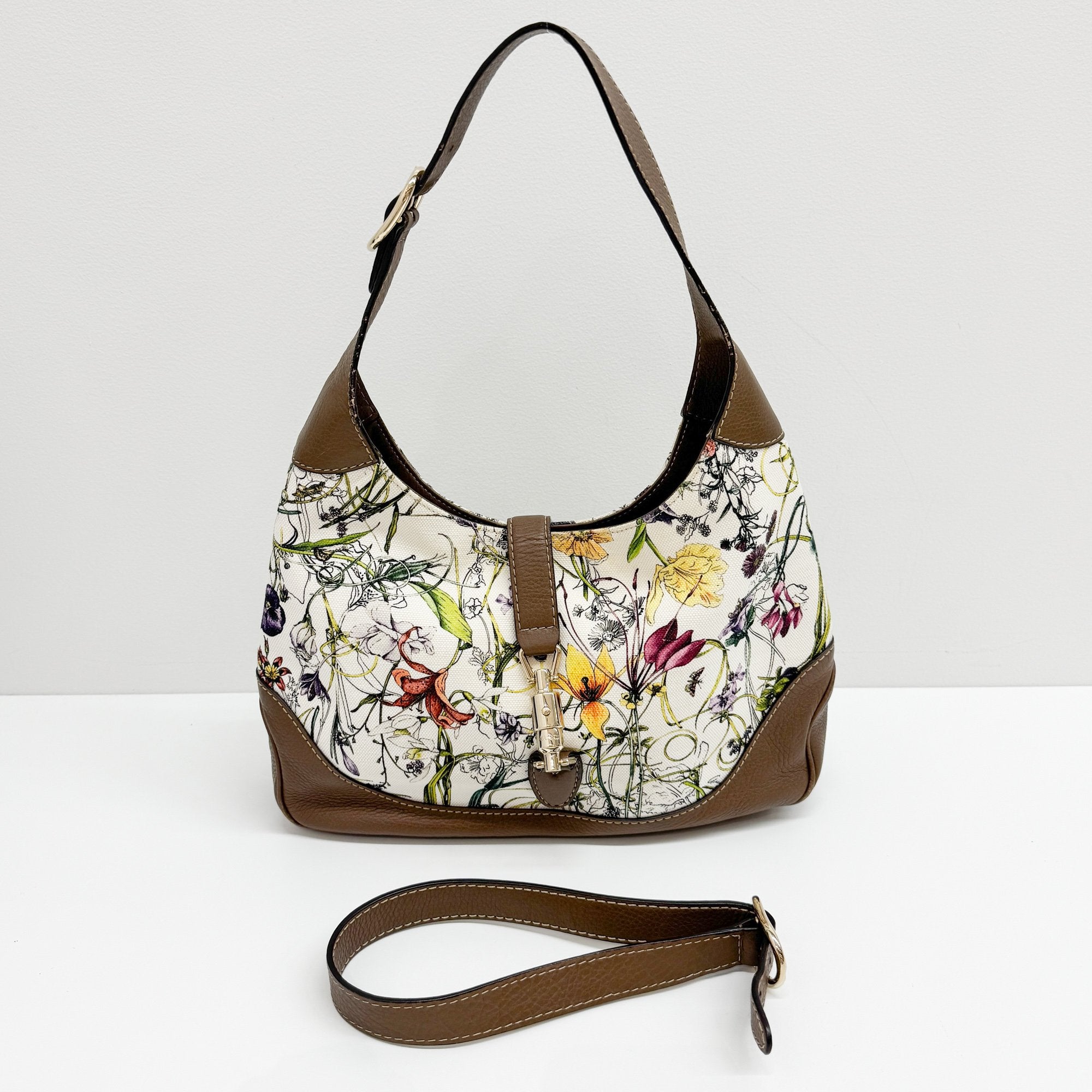 Jackie Multi-Color Floral Canvas Shoulder Bag