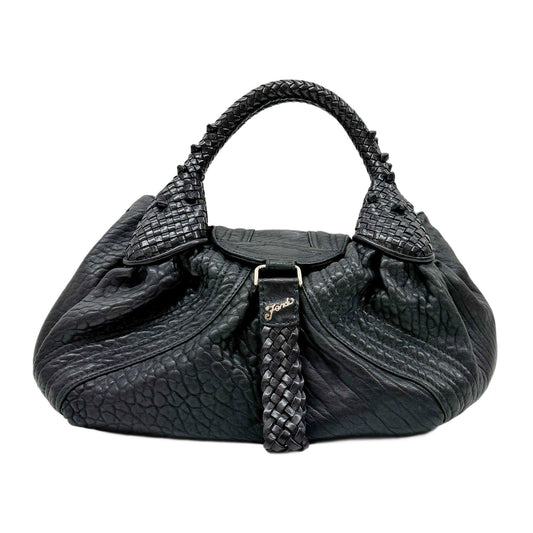 Spy Black Leather Hand Bag