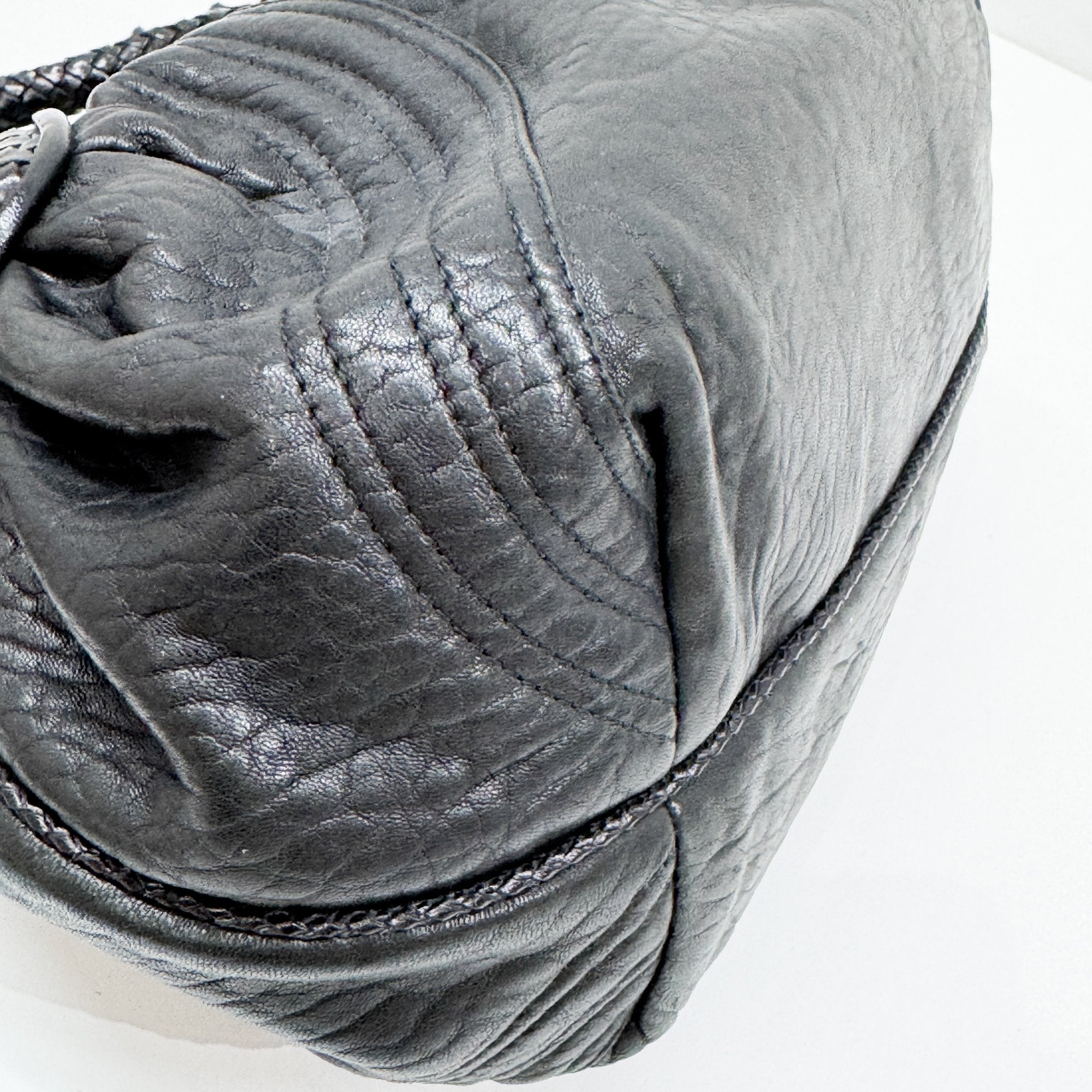 Spy Black Leather Hand Bag