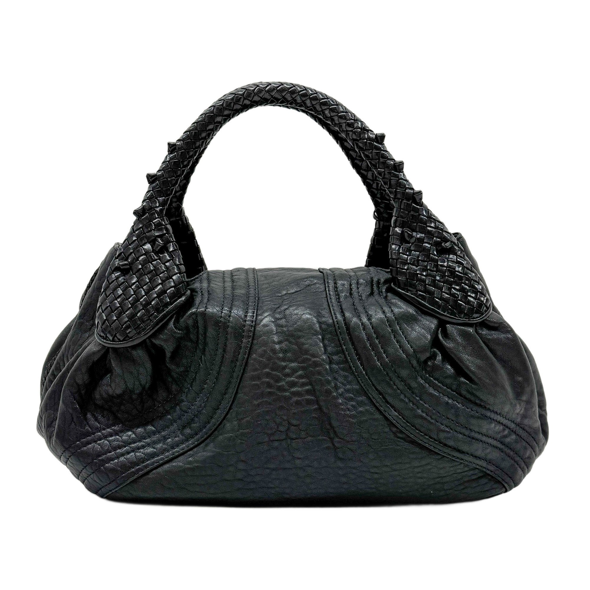 Spy Black Leather Hand Bag